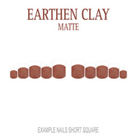 Earthen Clay brown French tip press-on nails
