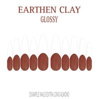 Earthen Clay brown French tip press-on nails