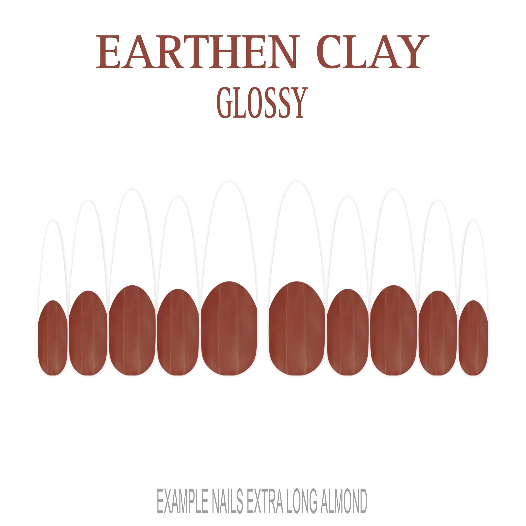 Earthen Clay brown French tip press-on nails