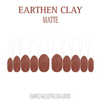 Earthen Clay brown French tip press-on nails