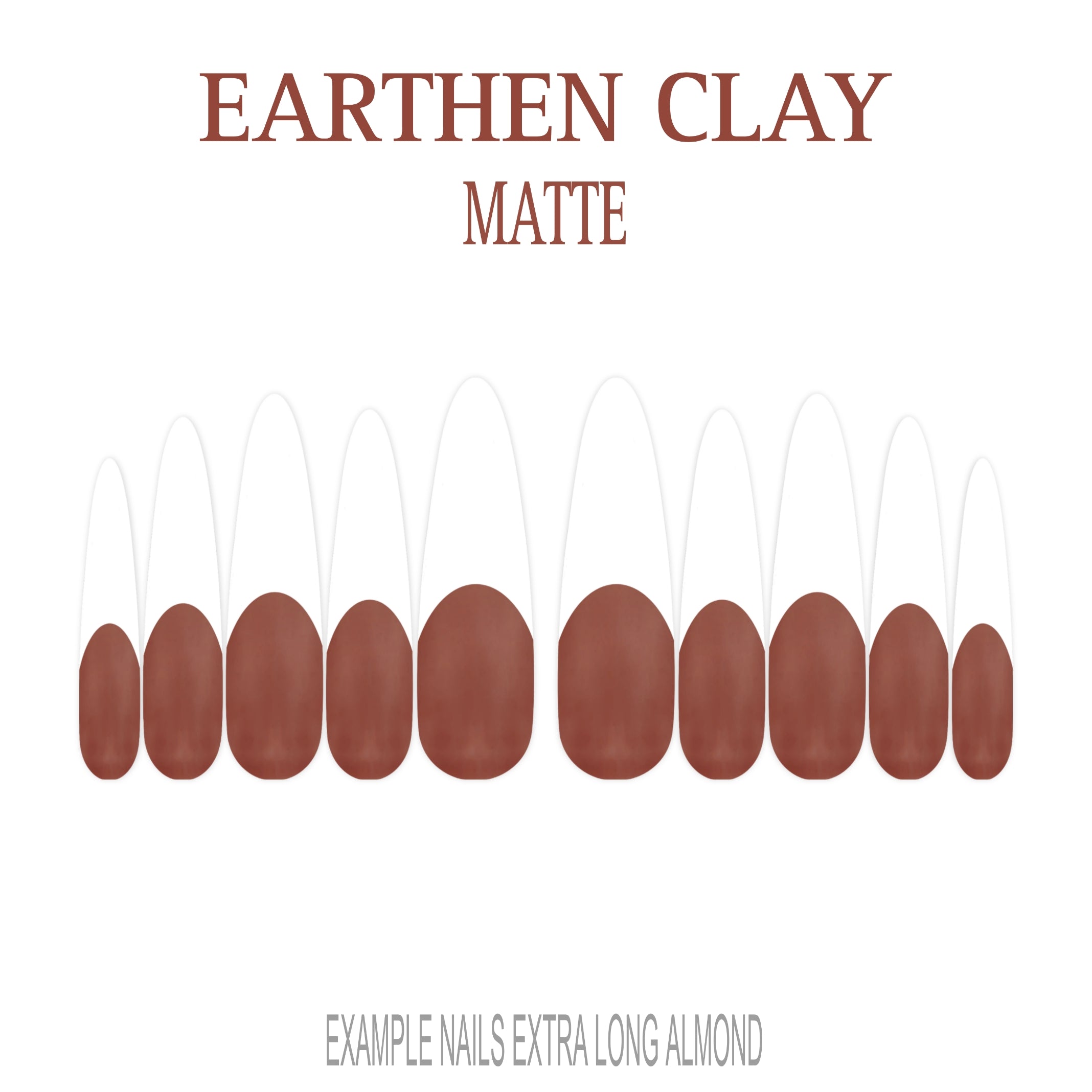 Earthen Clay brown French tip press-on nails