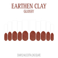 Earthen Clay brown French tip press-on nails