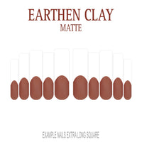 Earthen Clay brown French tip press-on nails