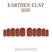 Earthen Clay brown French tip press-on nails