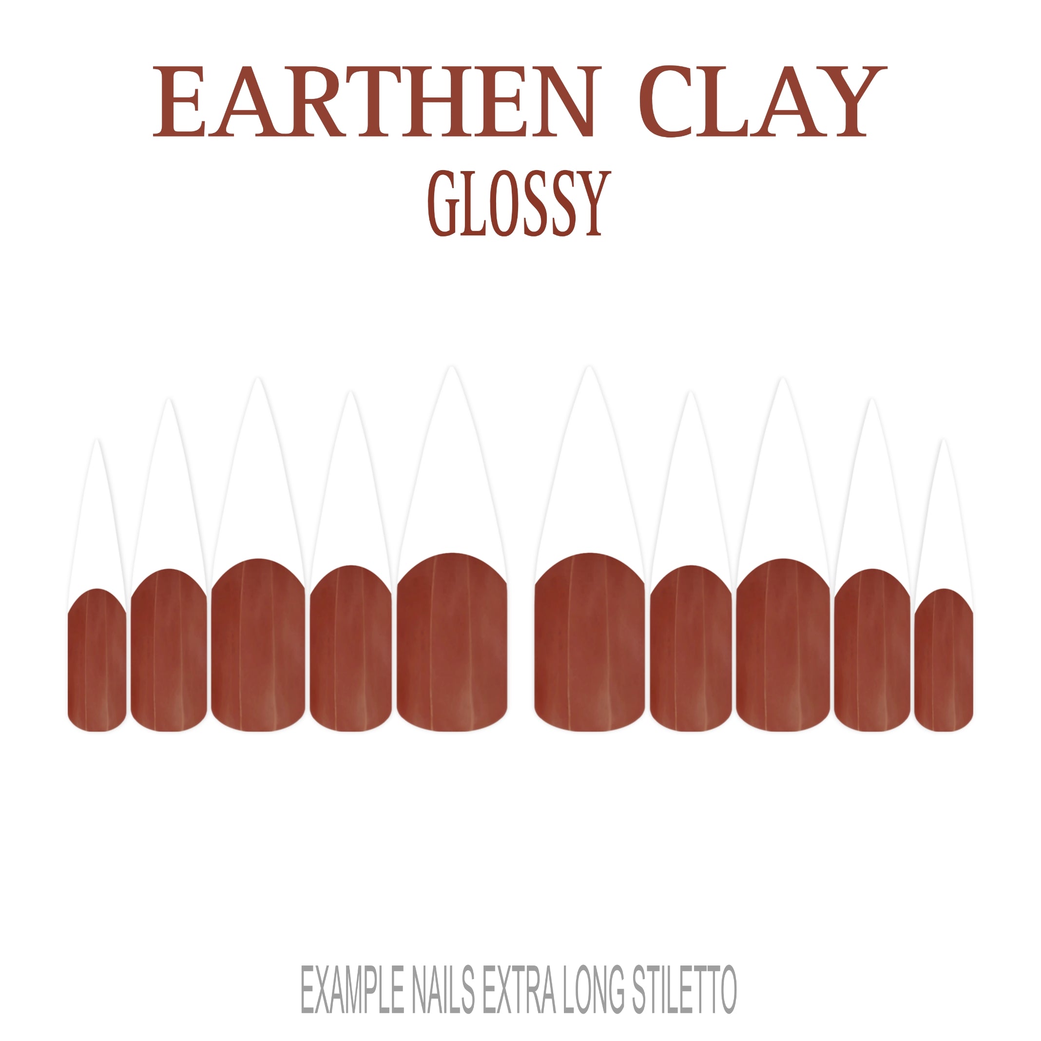 Earthen Clay brown French tip press-on nails