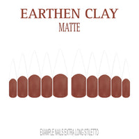 Earthen Clay brown French tip press-on nails