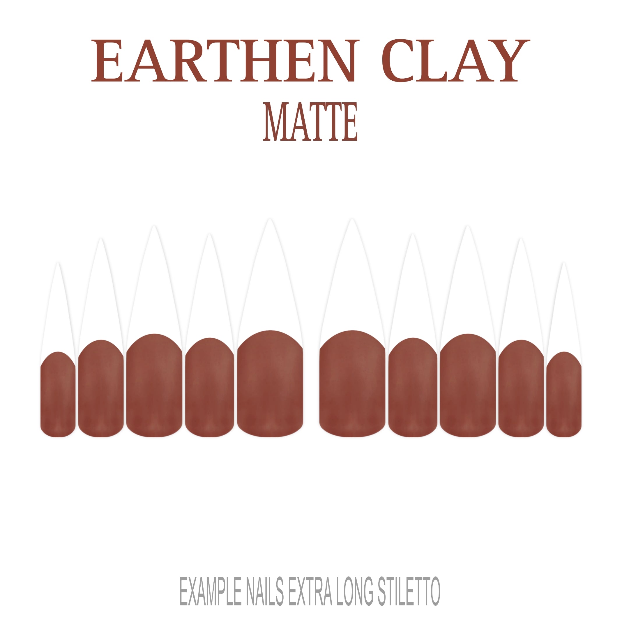 Earthen Clay brown French tip press-on nails