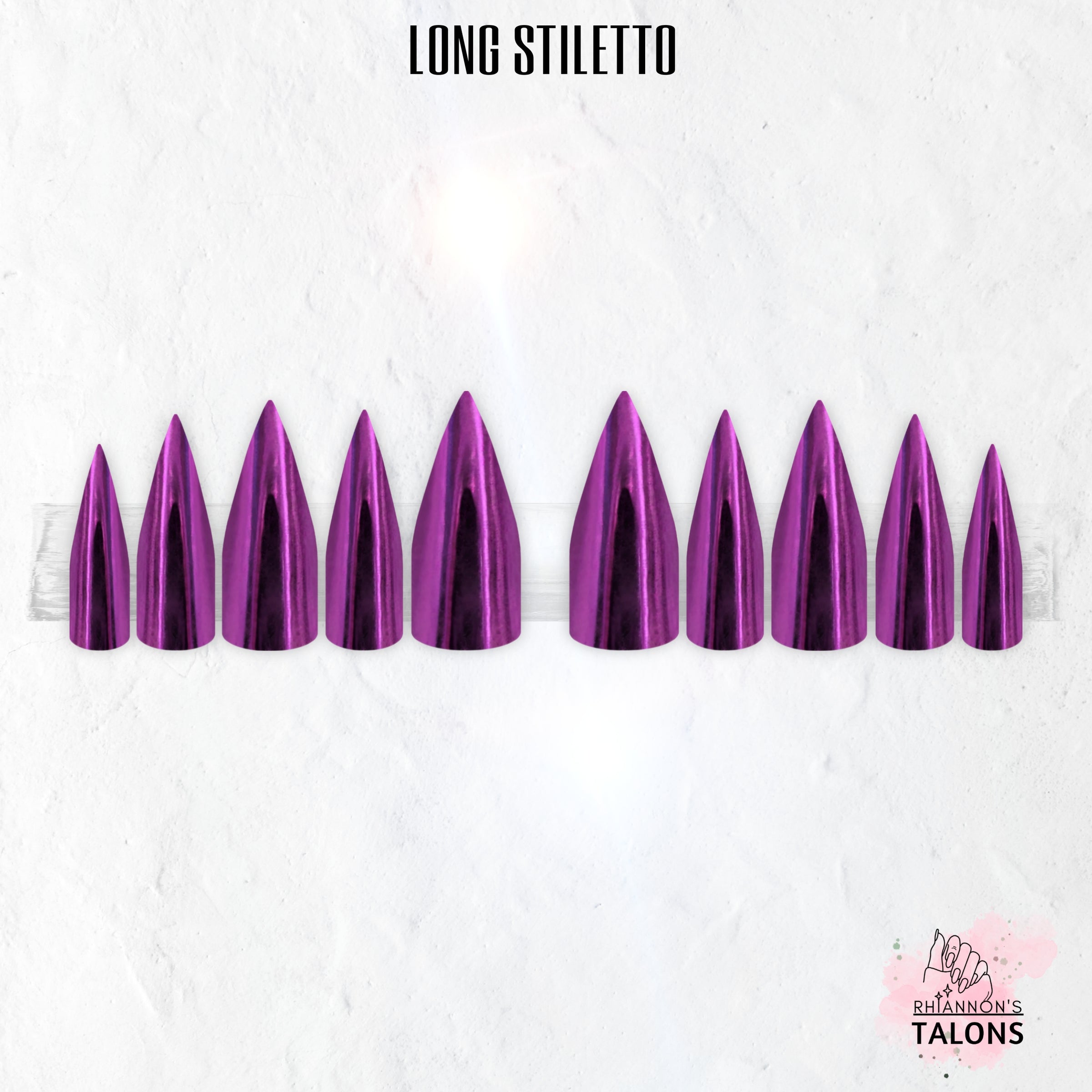 Electric Orchid purple chrome press-on nails