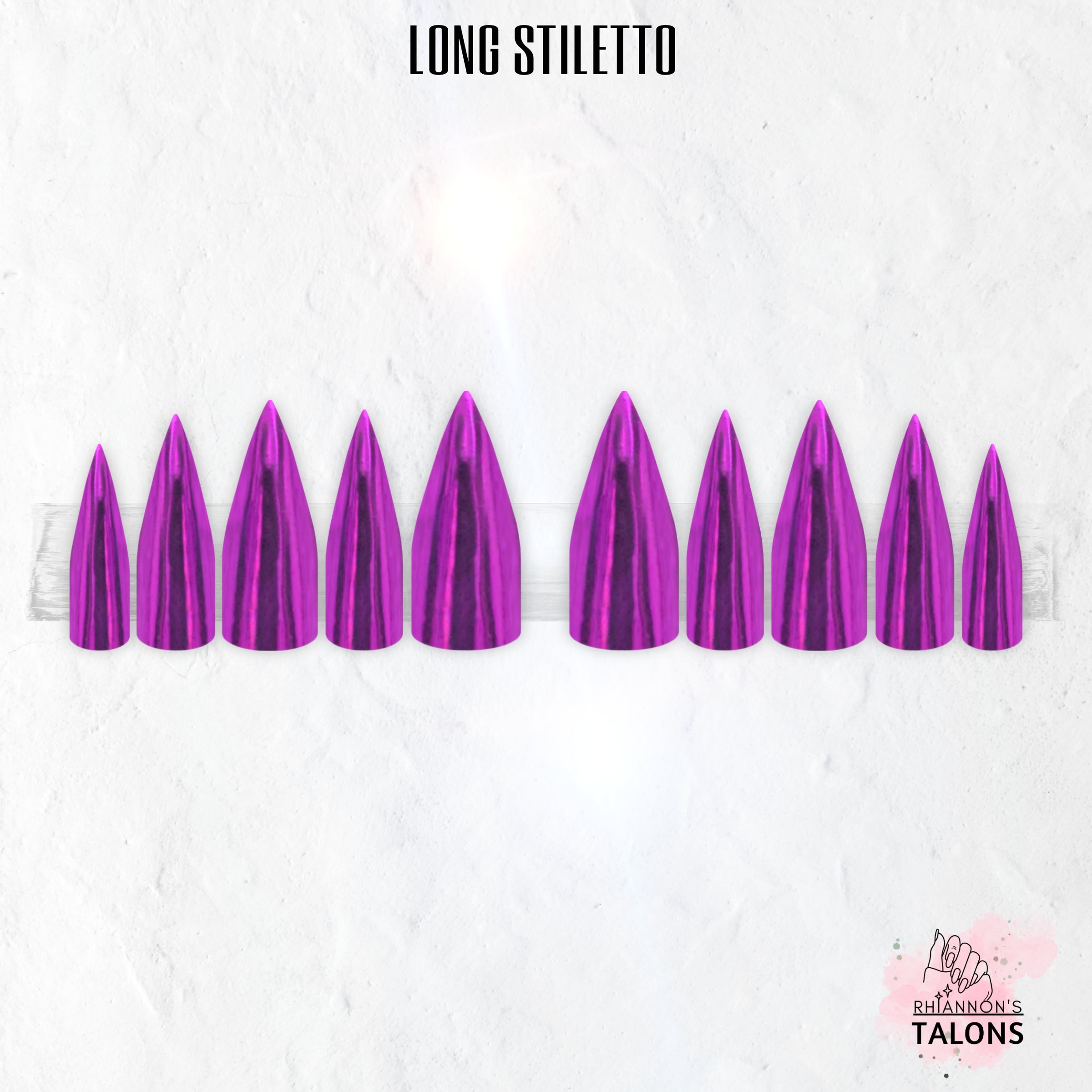 Electric Orchid purple chrome press-on nails