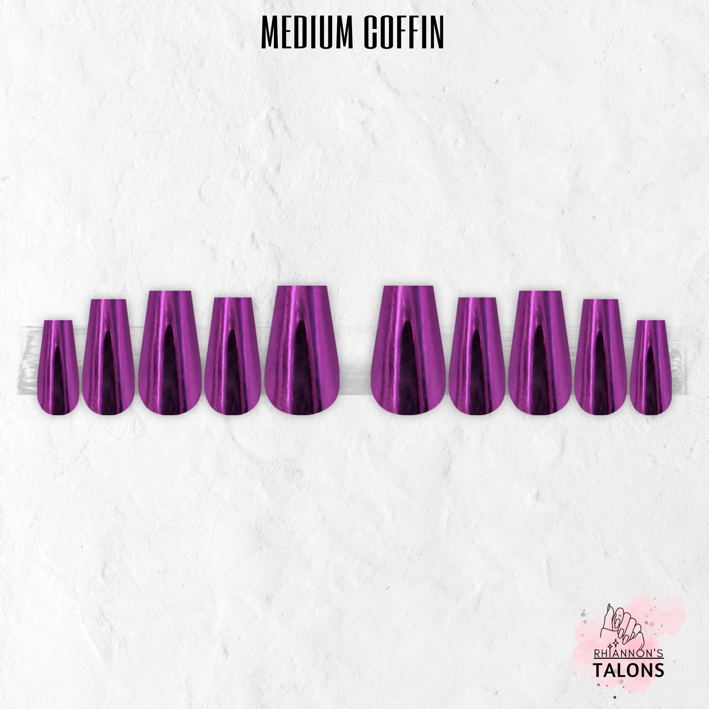 Electric Orchid purple chrome press-on nails