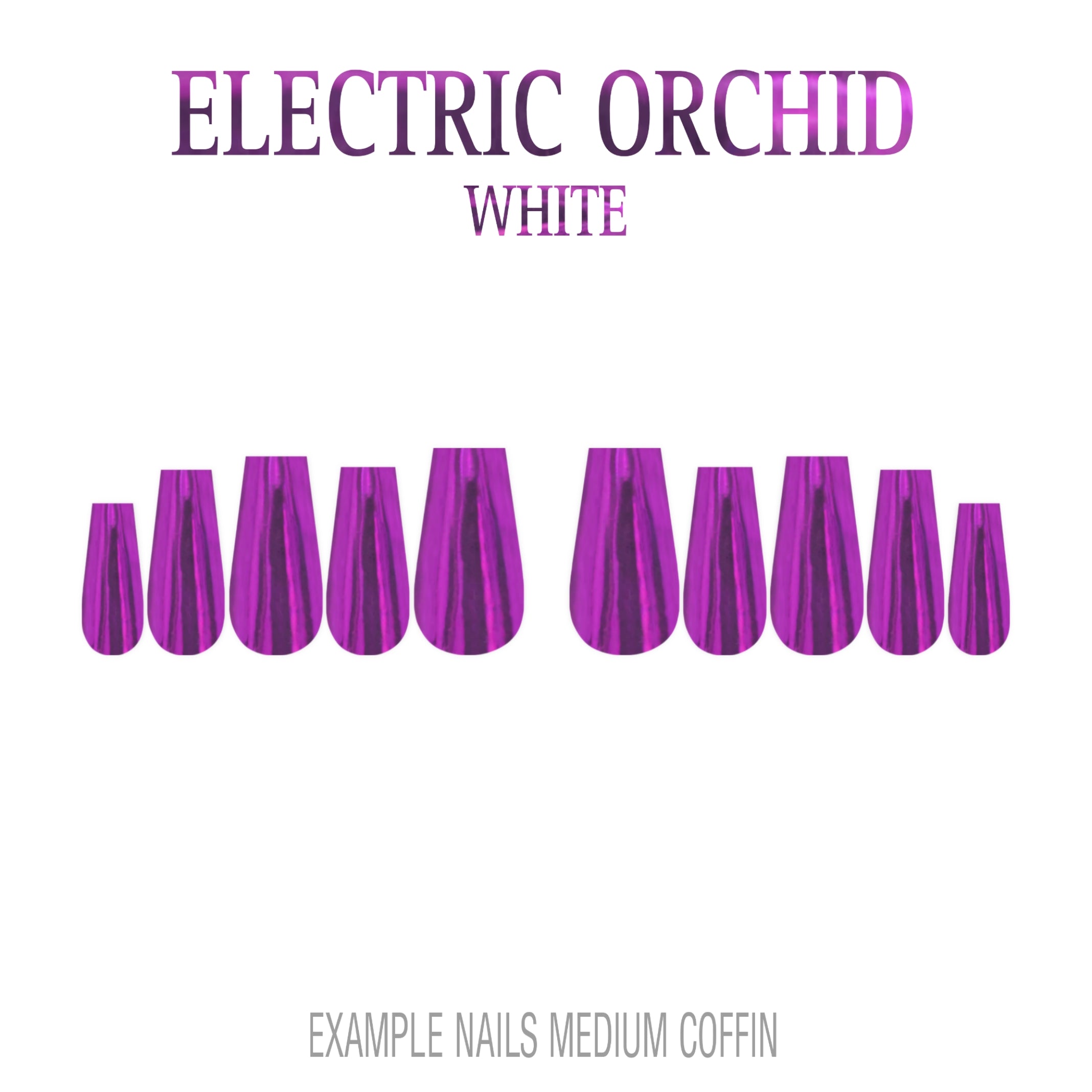 Electric Orchid purple chrome press-on nails