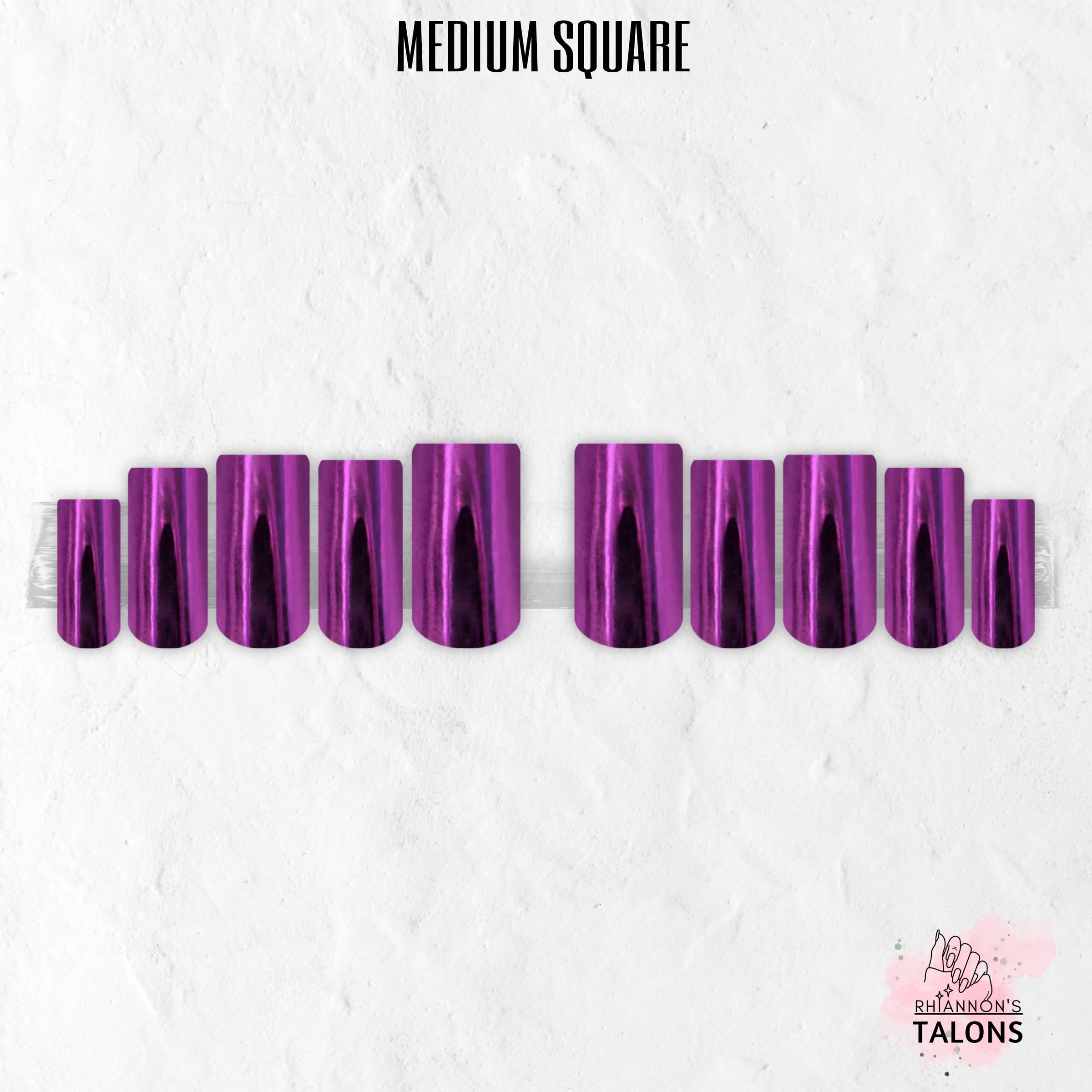 Electric Orchid purple chrome press-on nails