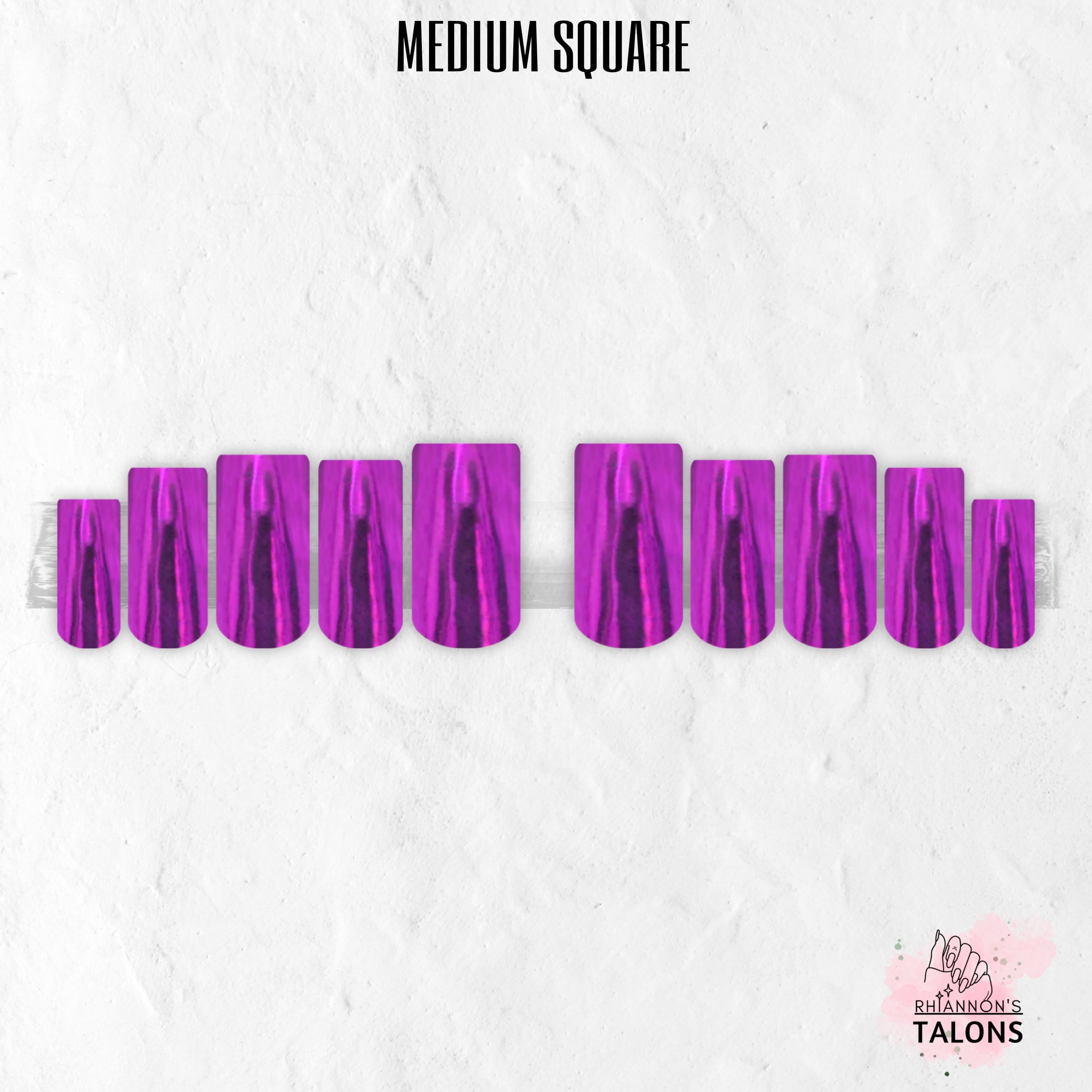 Electric Orchid purple chrome press-on nails