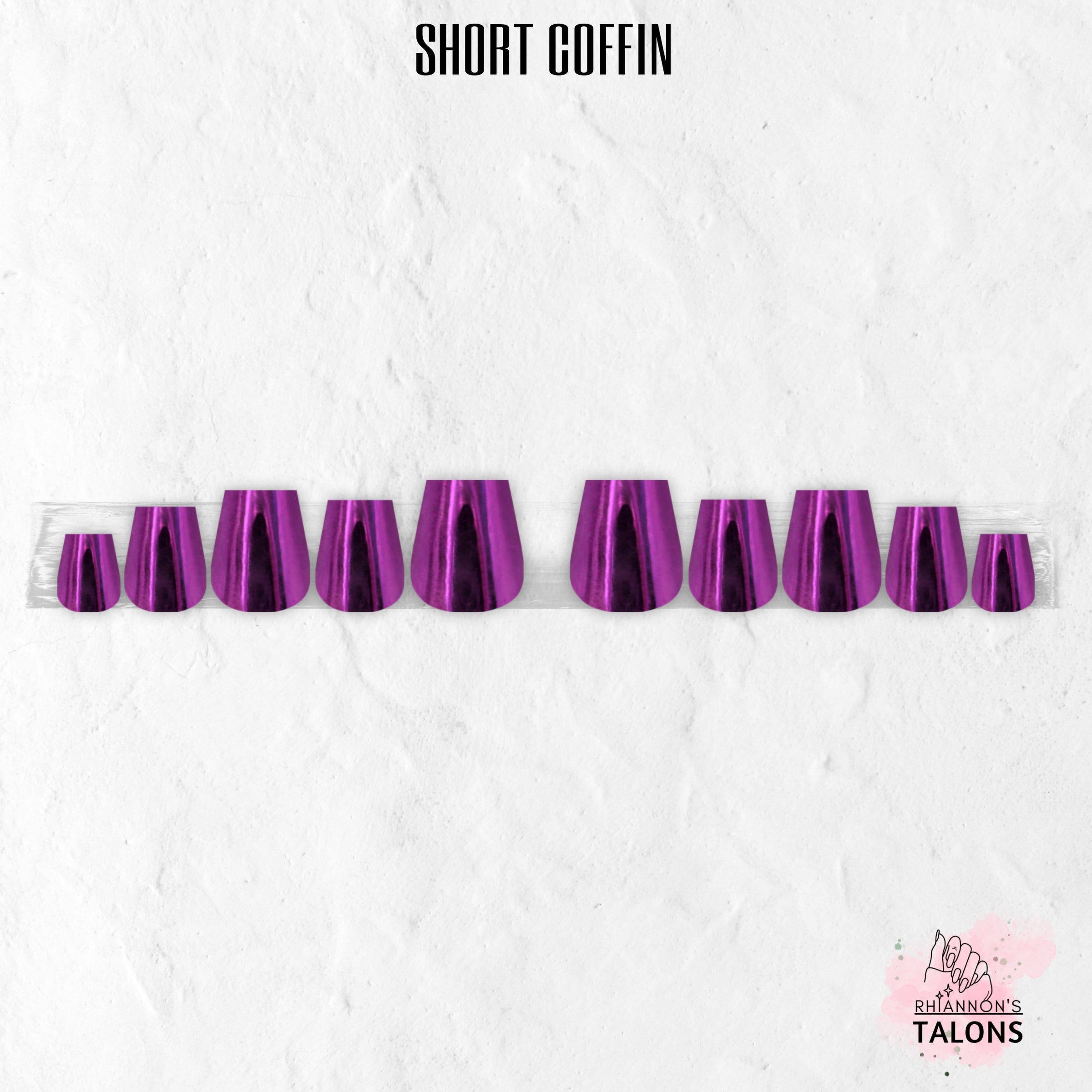 Electric Orchid purple chrome press-on nails