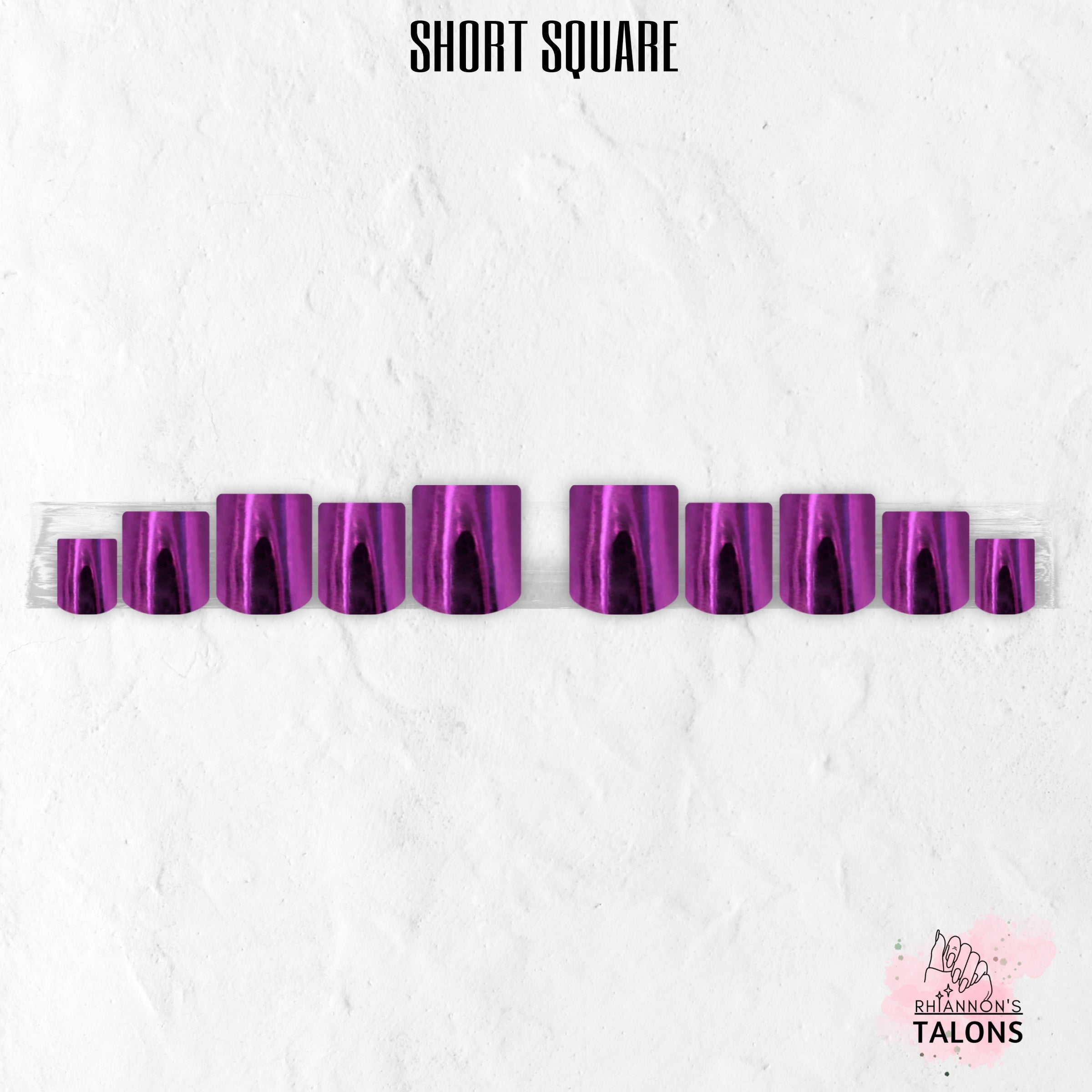 Electric Orchid purple chrome press-on nails