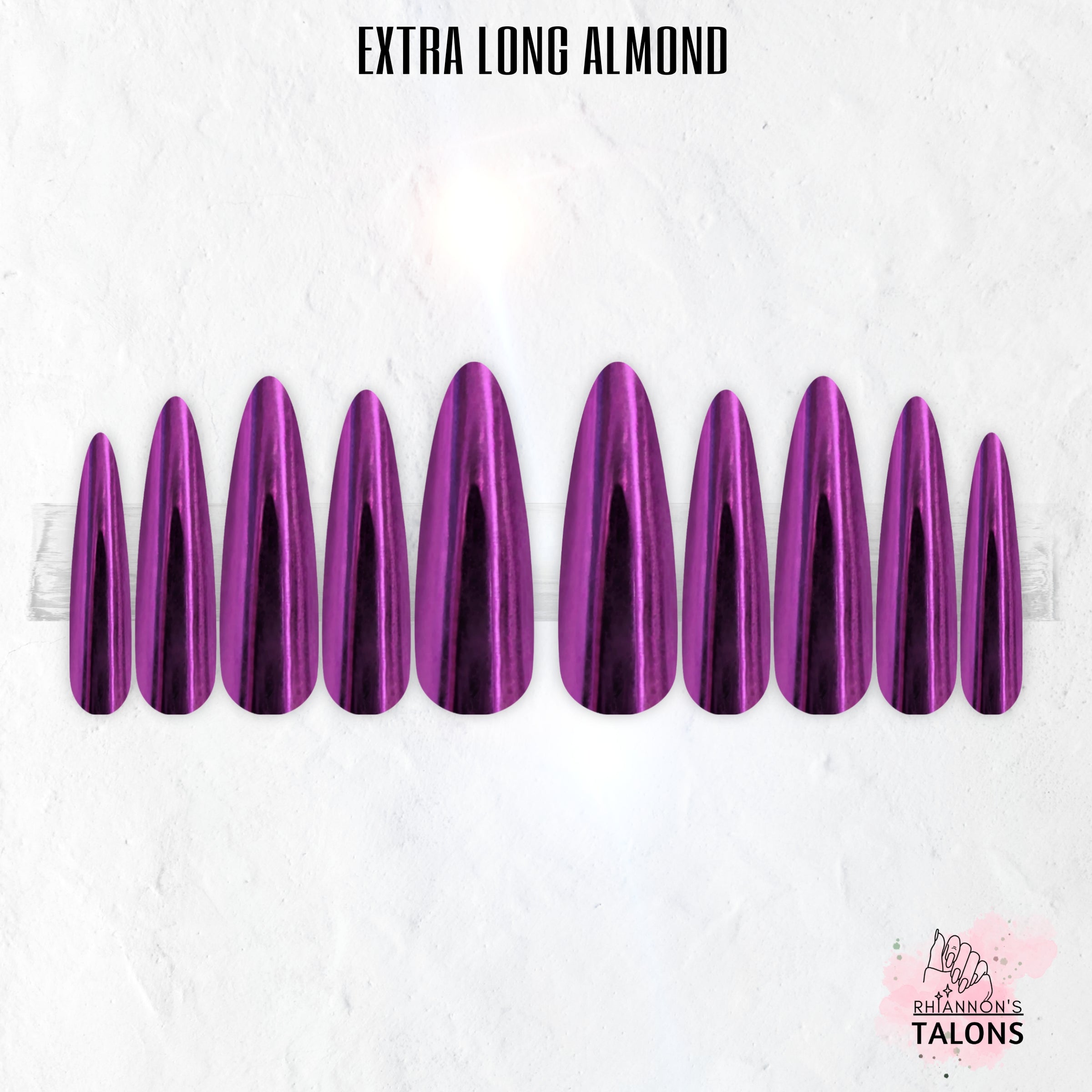 Electric Orchid purple chrome press-on nails
