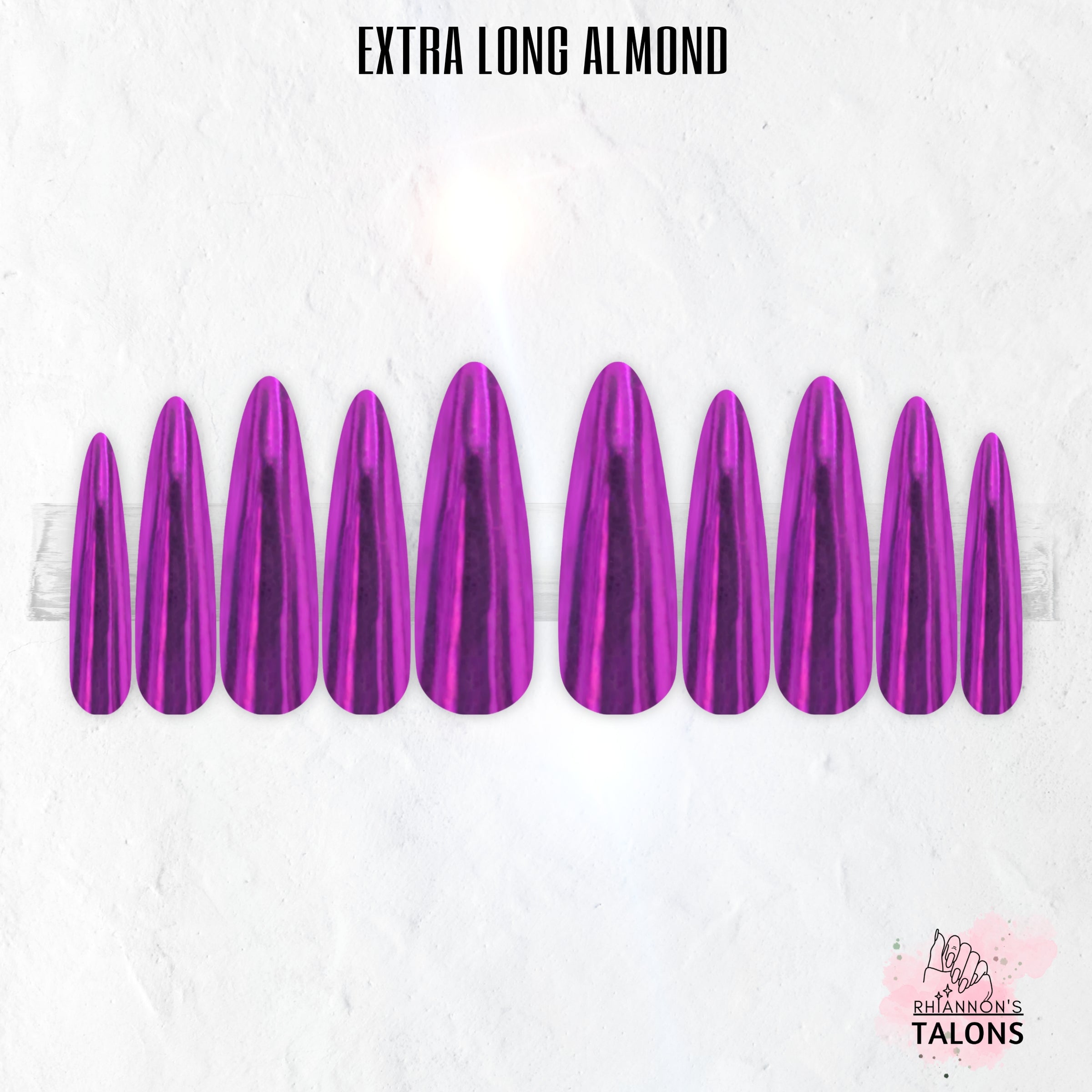 Electric Orchid purple chrome press-on nails