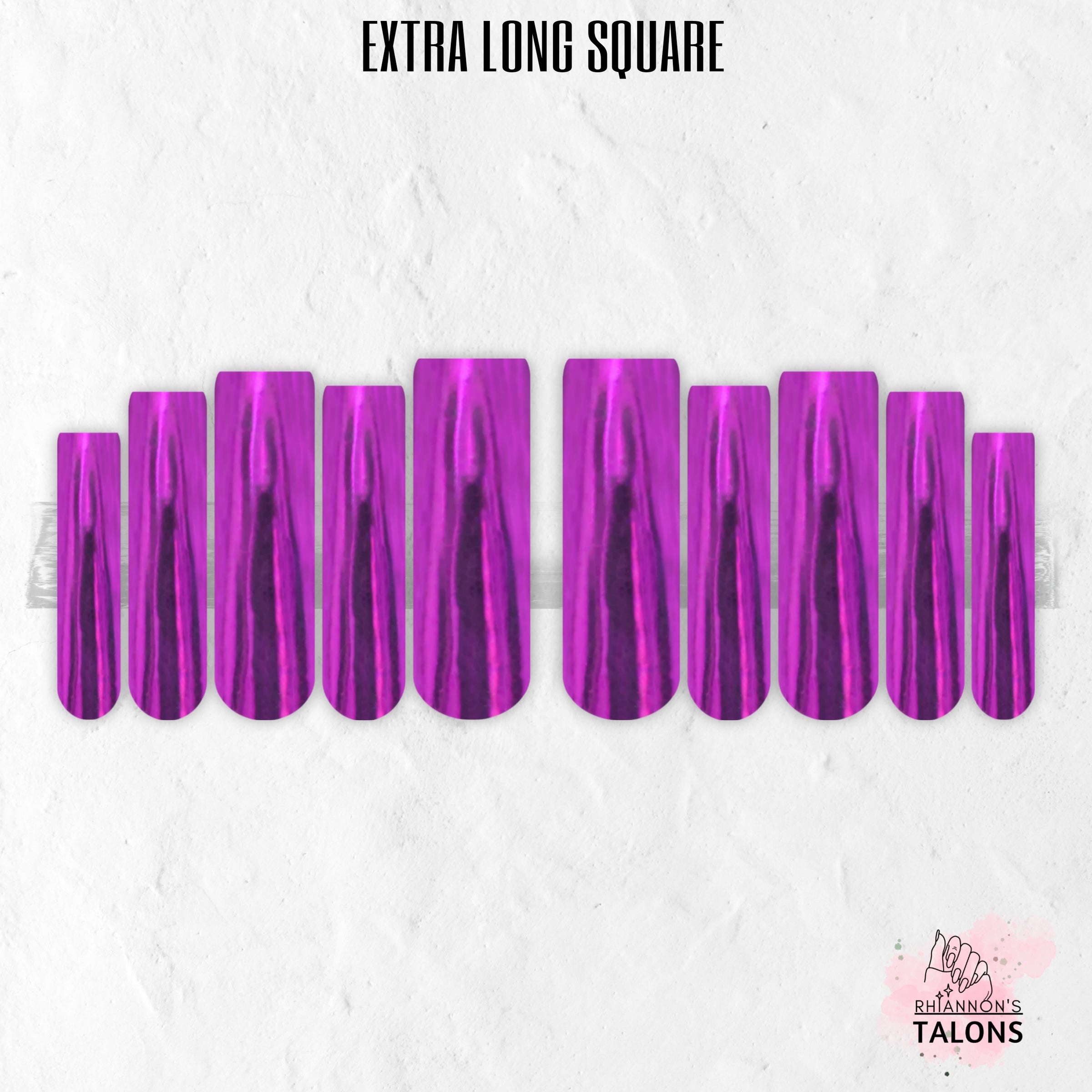 Electric Orchid purple chrome press-on nails