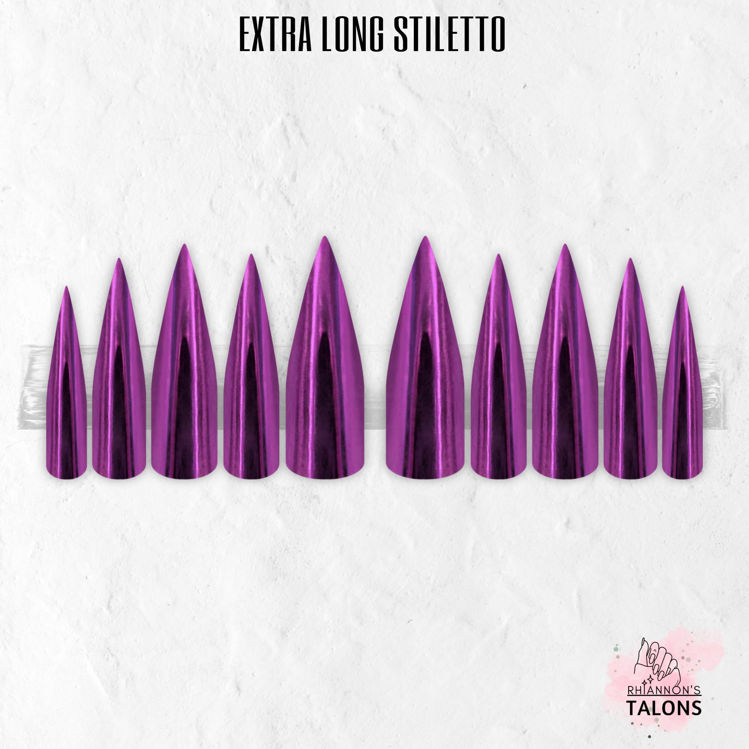 Electric Orchid purple chrome press-on nails
