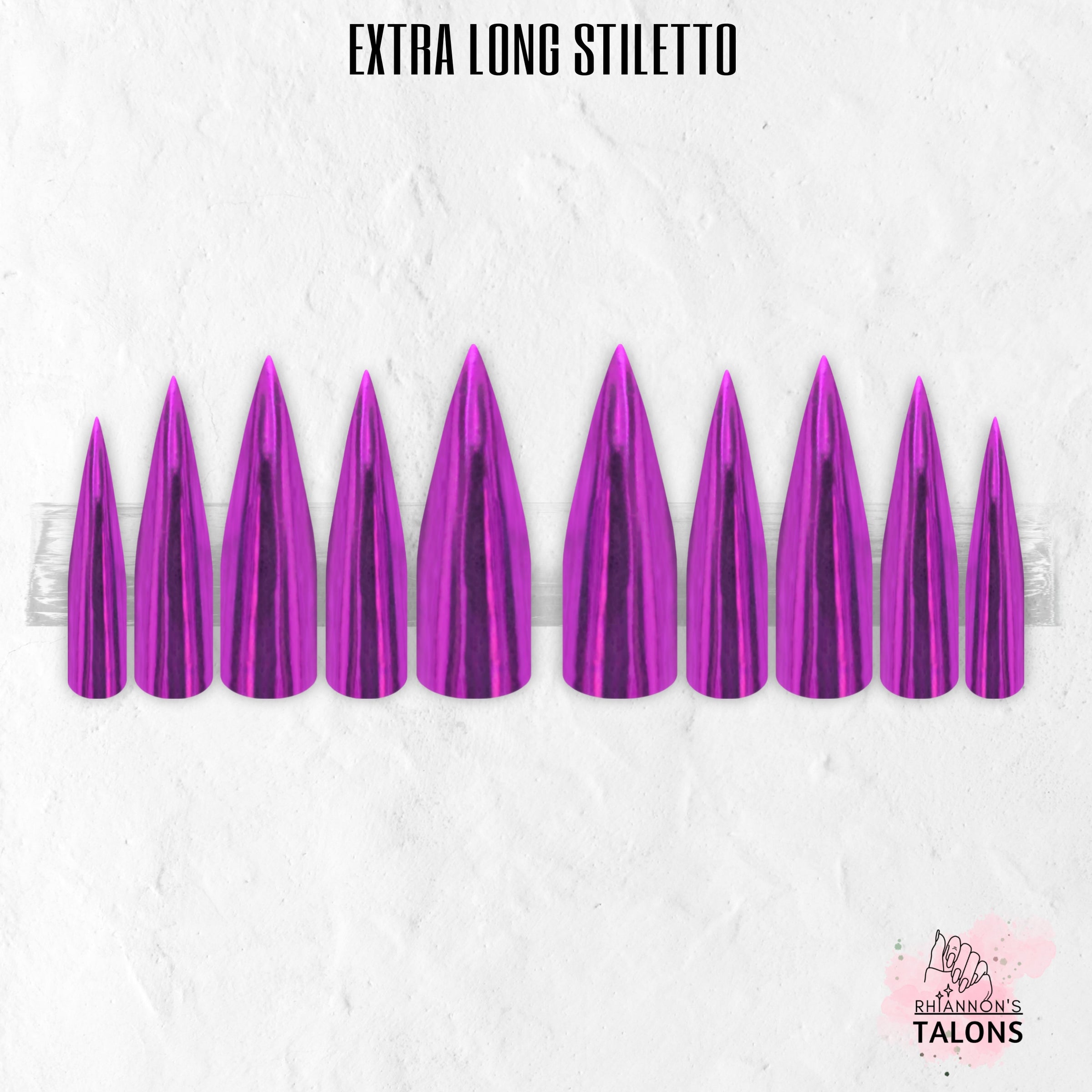Electric Orchid purple chrome press-on nails