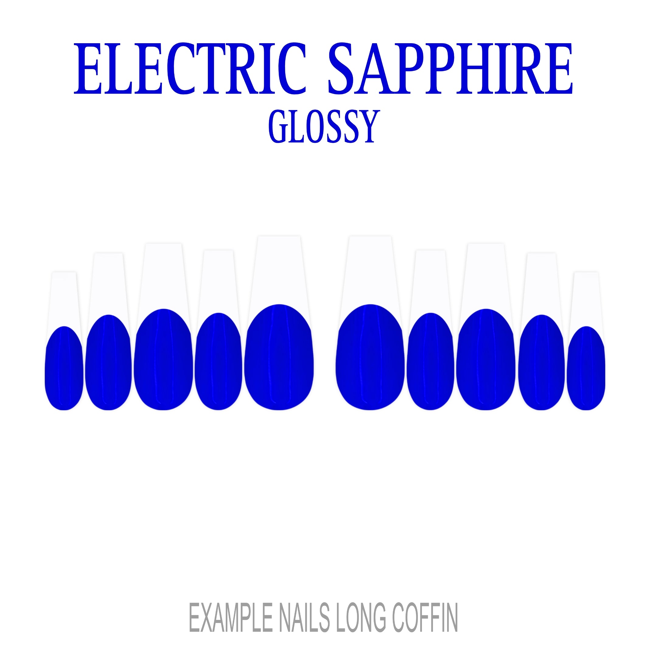 Electric Sapphire blue French tip press-on nails