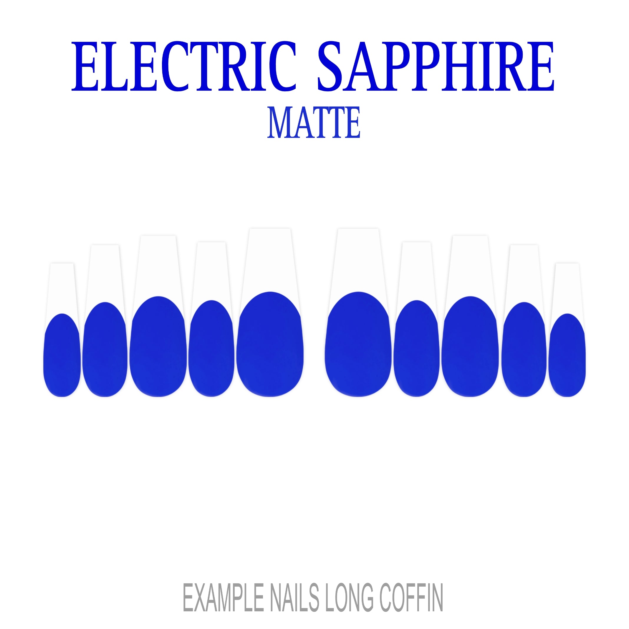 Electric Sapphire blue French tip press-on nails