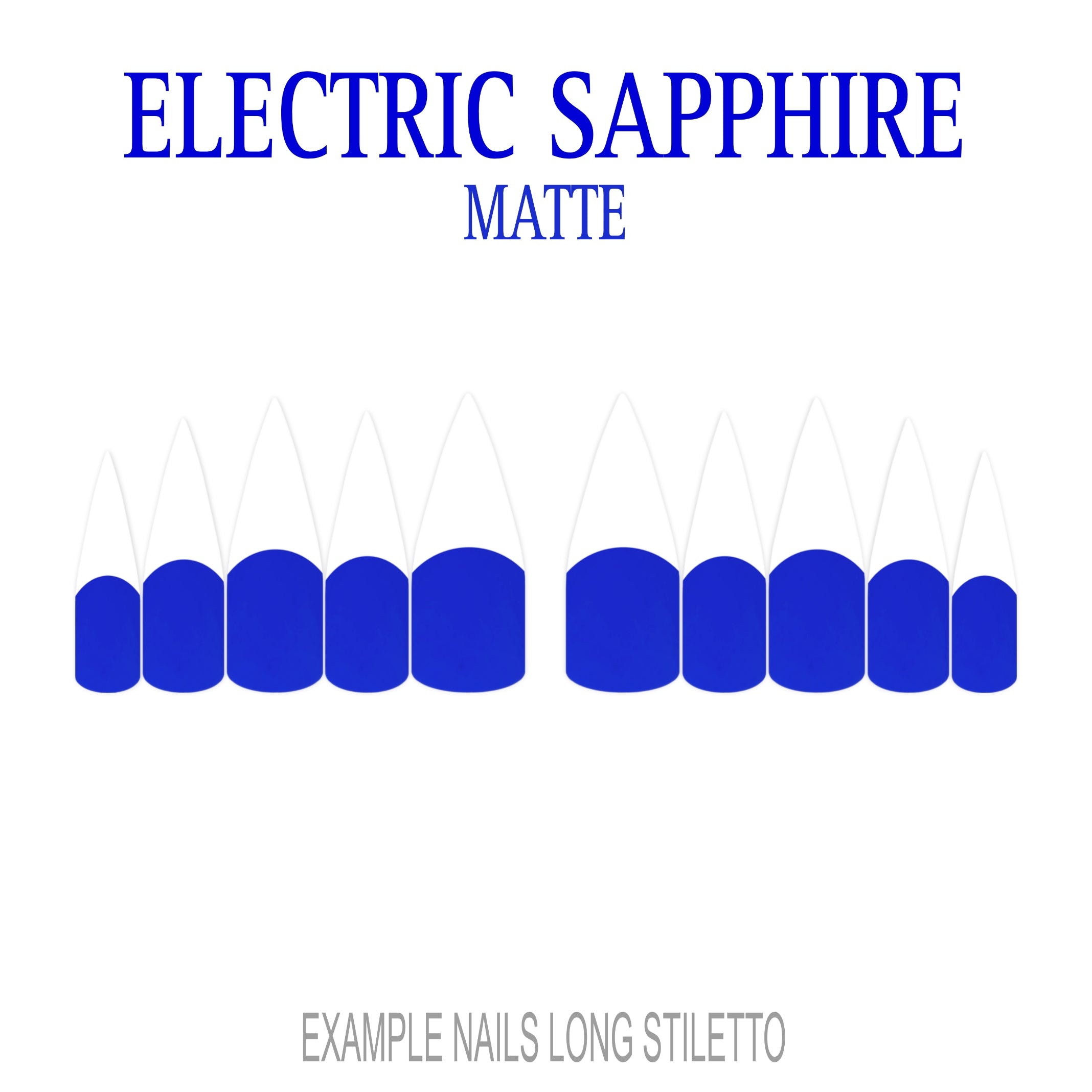 Electric Sapphire blue French tip press-on nails