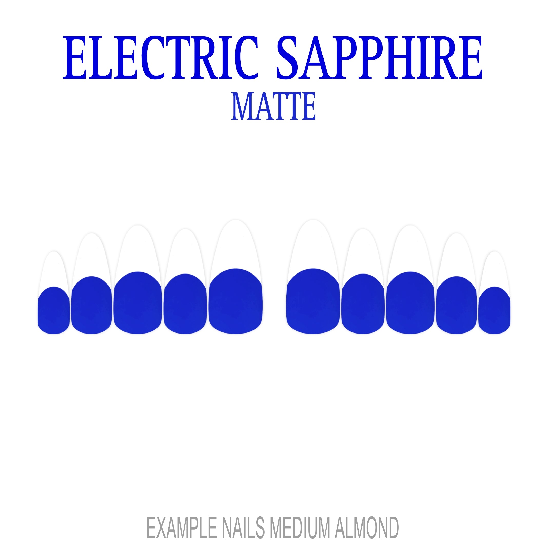 Electric Sapphire blue French tip press-on nails
