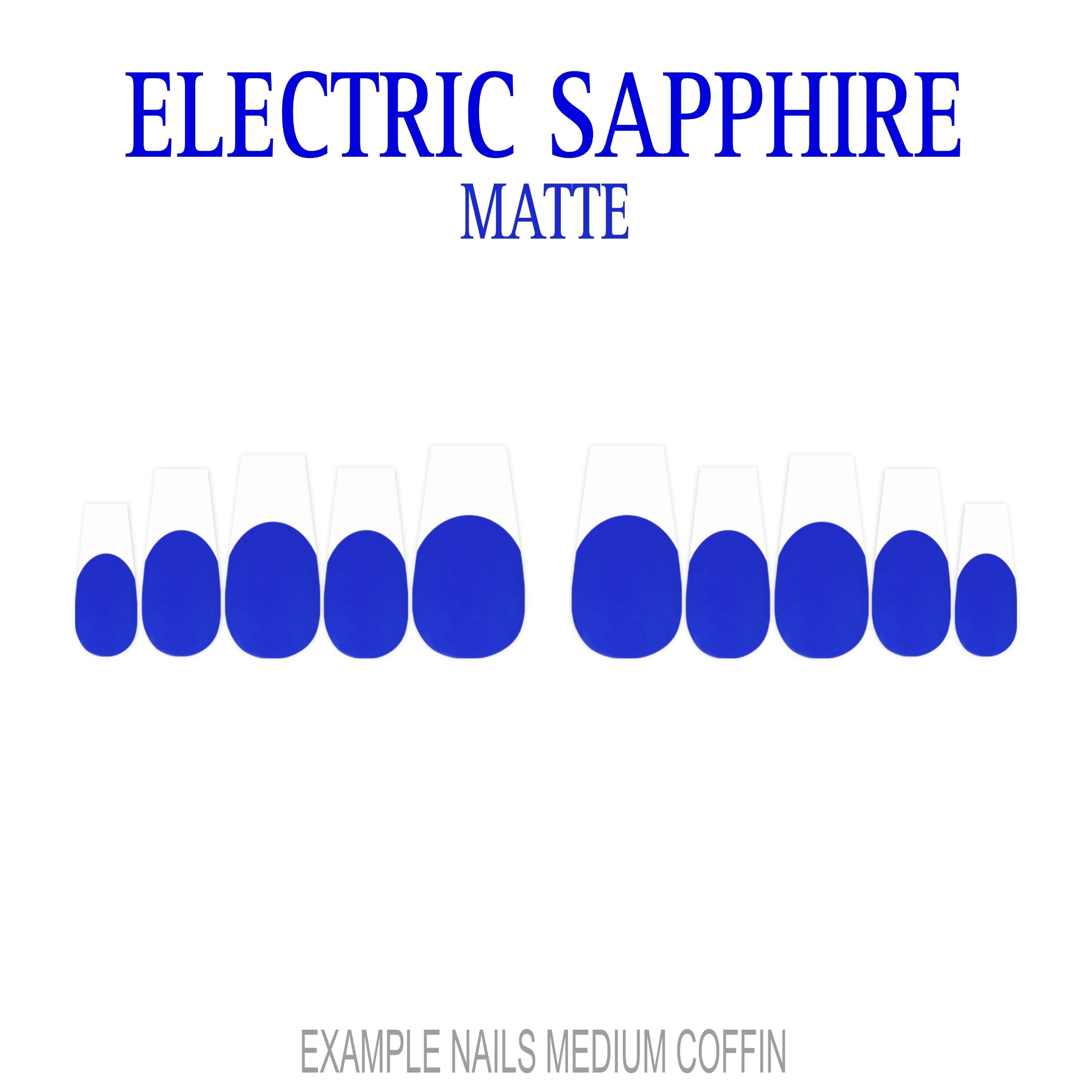 Electric Sapphire blue French tip press-on nails