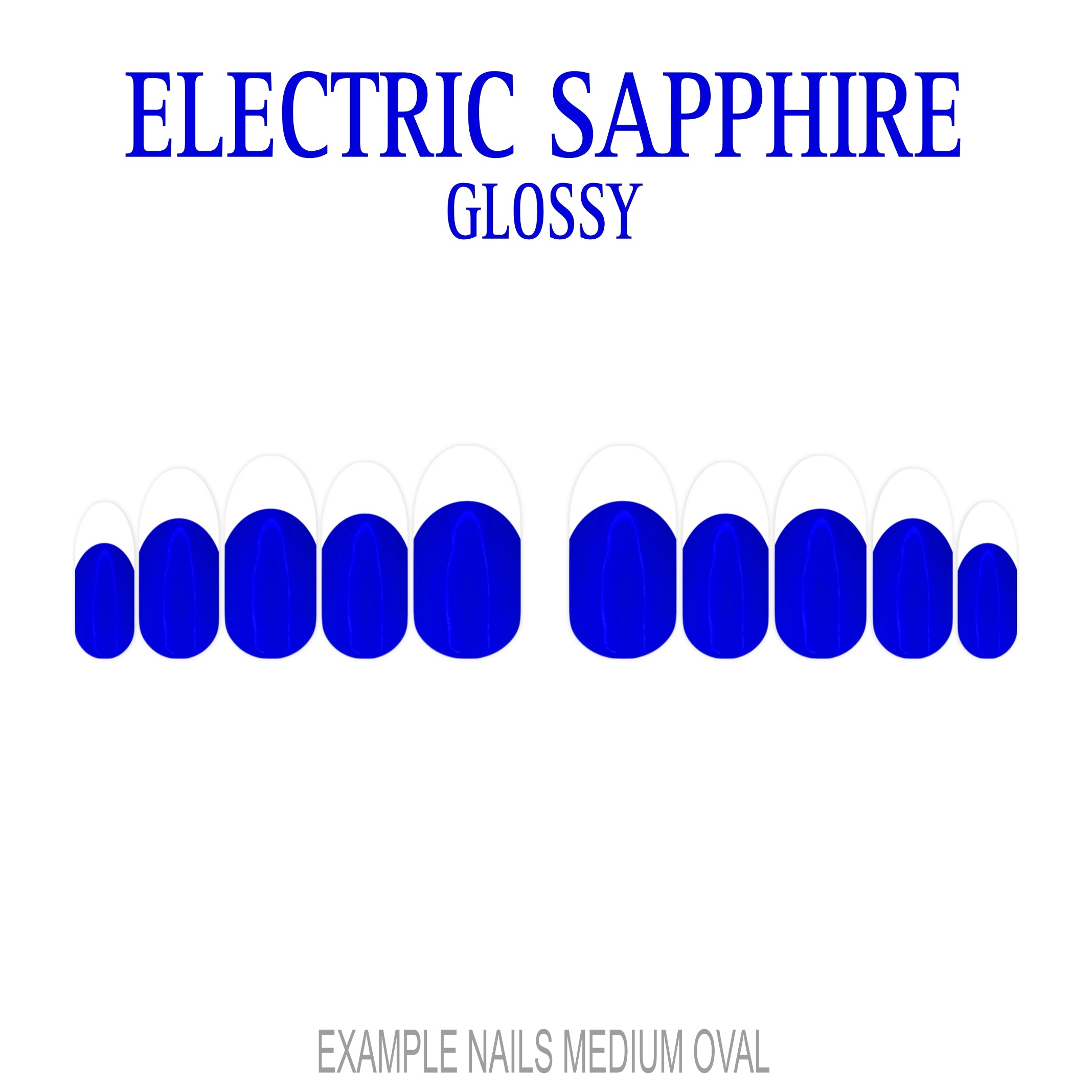 Electric Sapphire blue French tip press-on nails