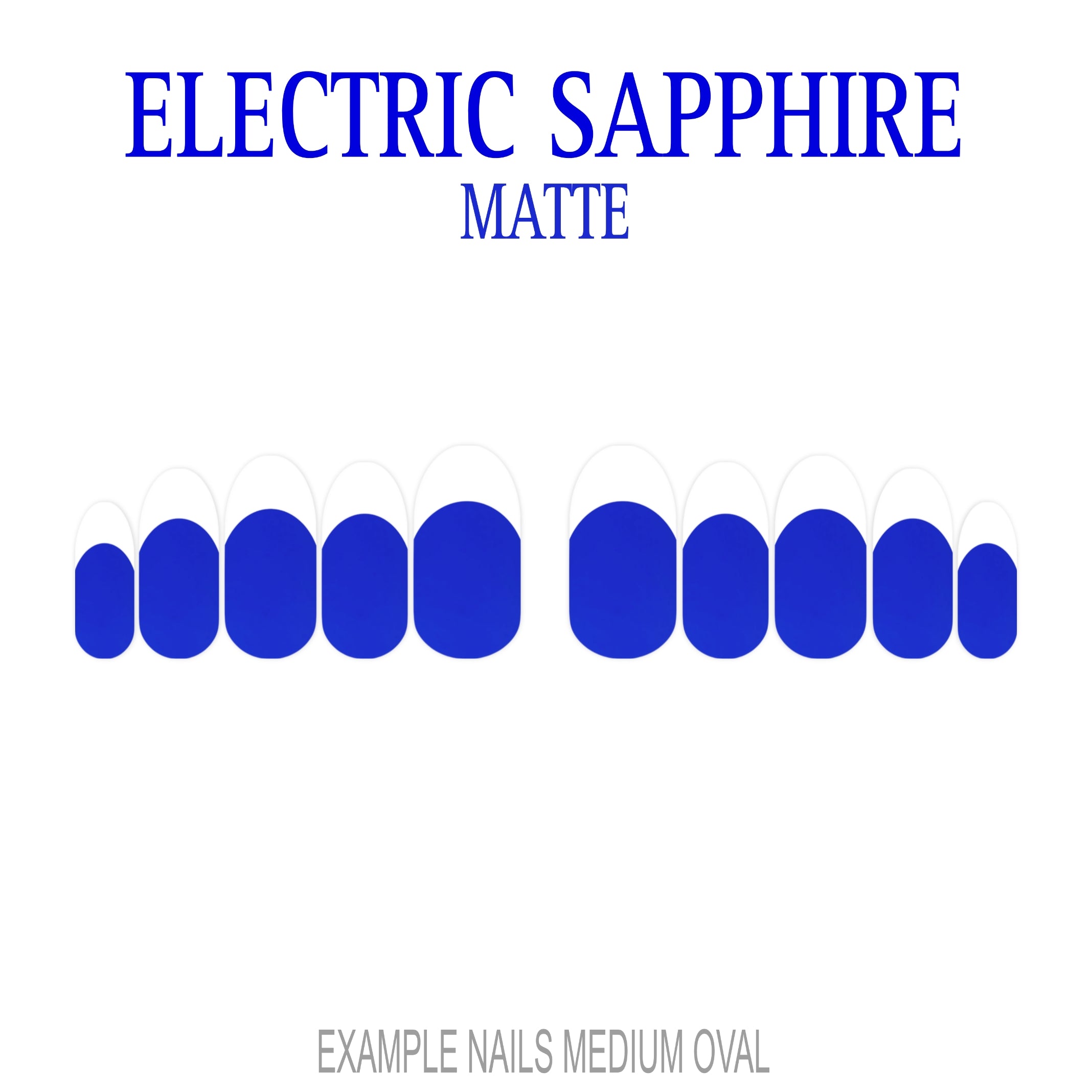 Electric Sapphire blue French tip press-on nails