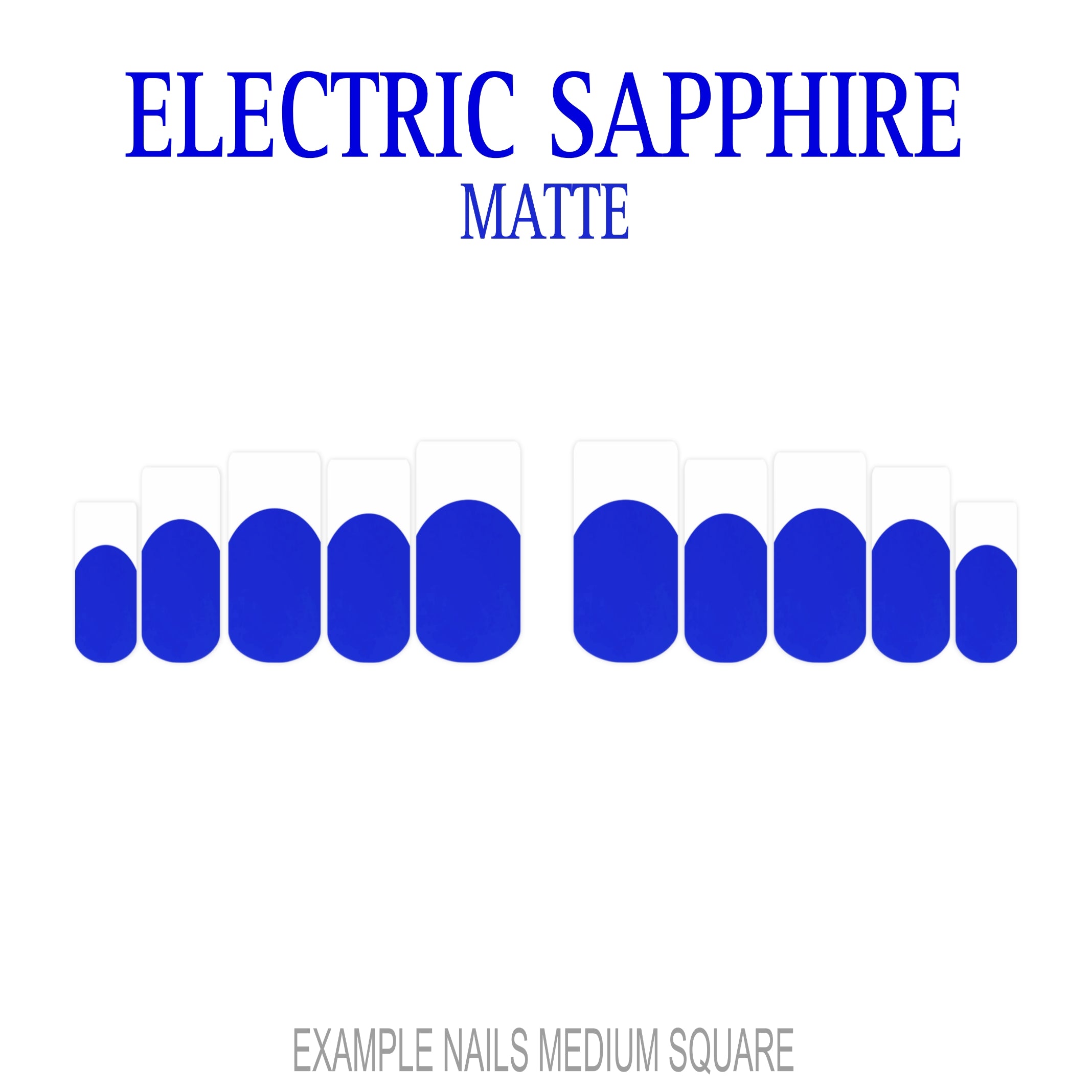 Electric Sapphire blue French tip press-on nails