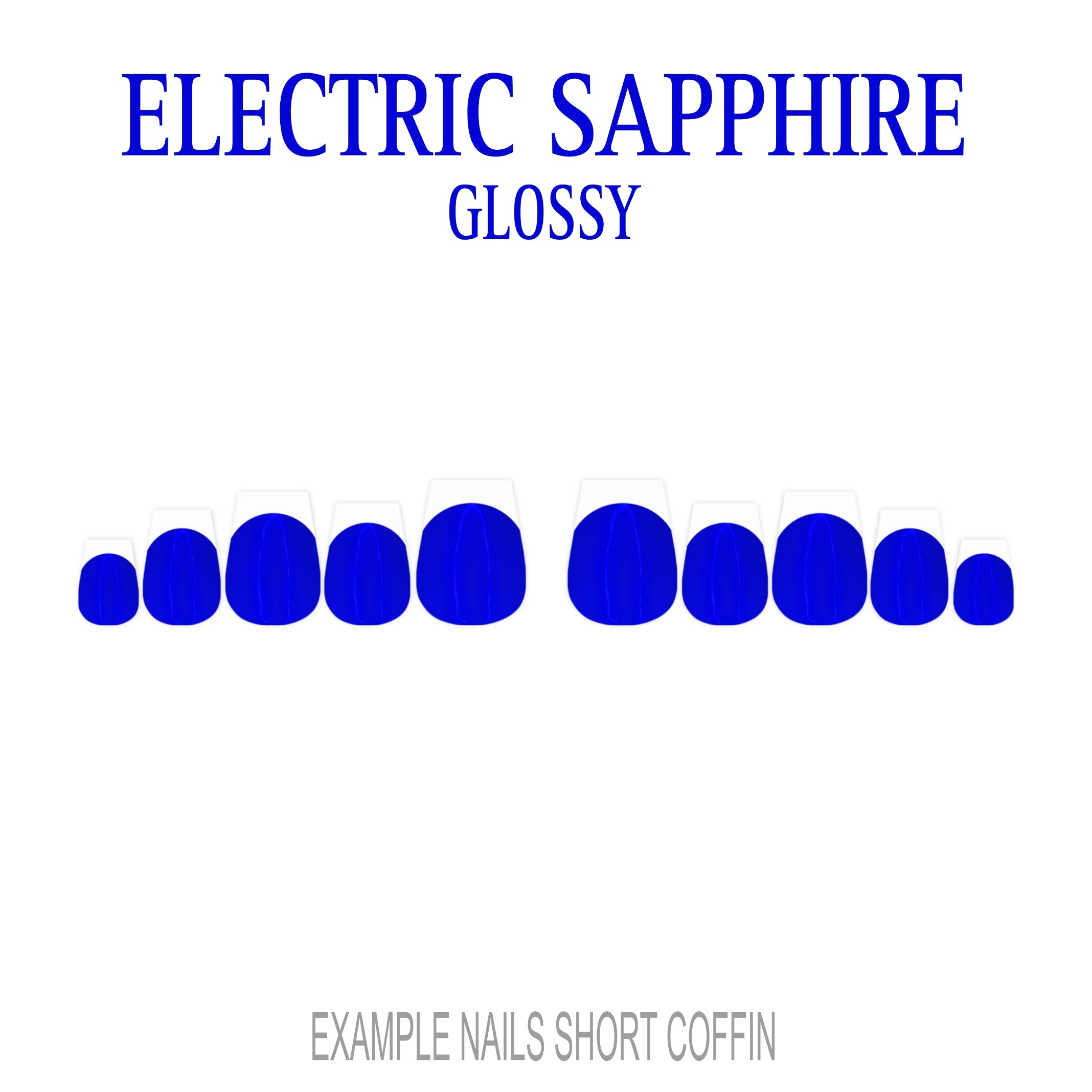 Electric Sapphire blue French tip press-on nails