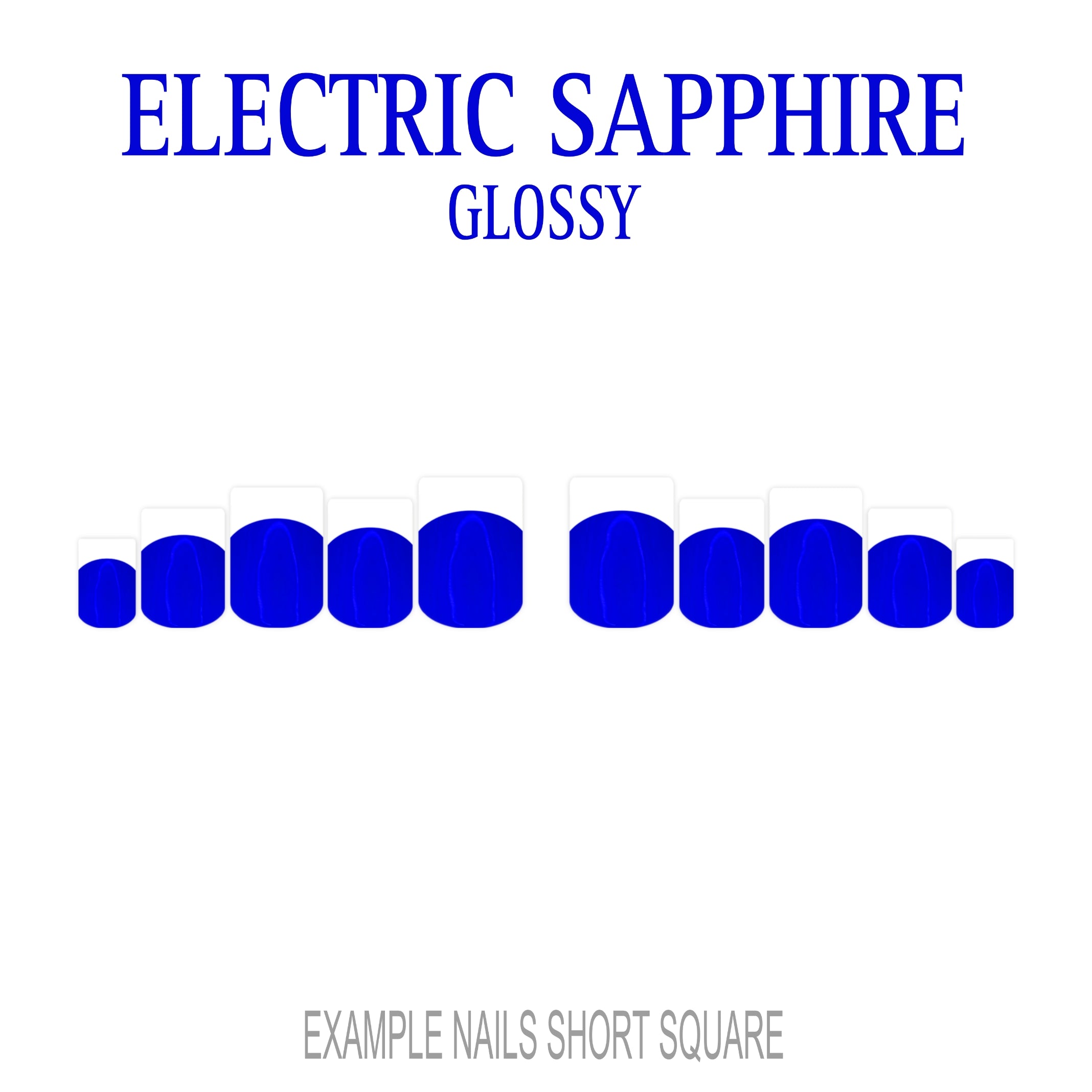 Electric Sapphire blue French tip press-on nails