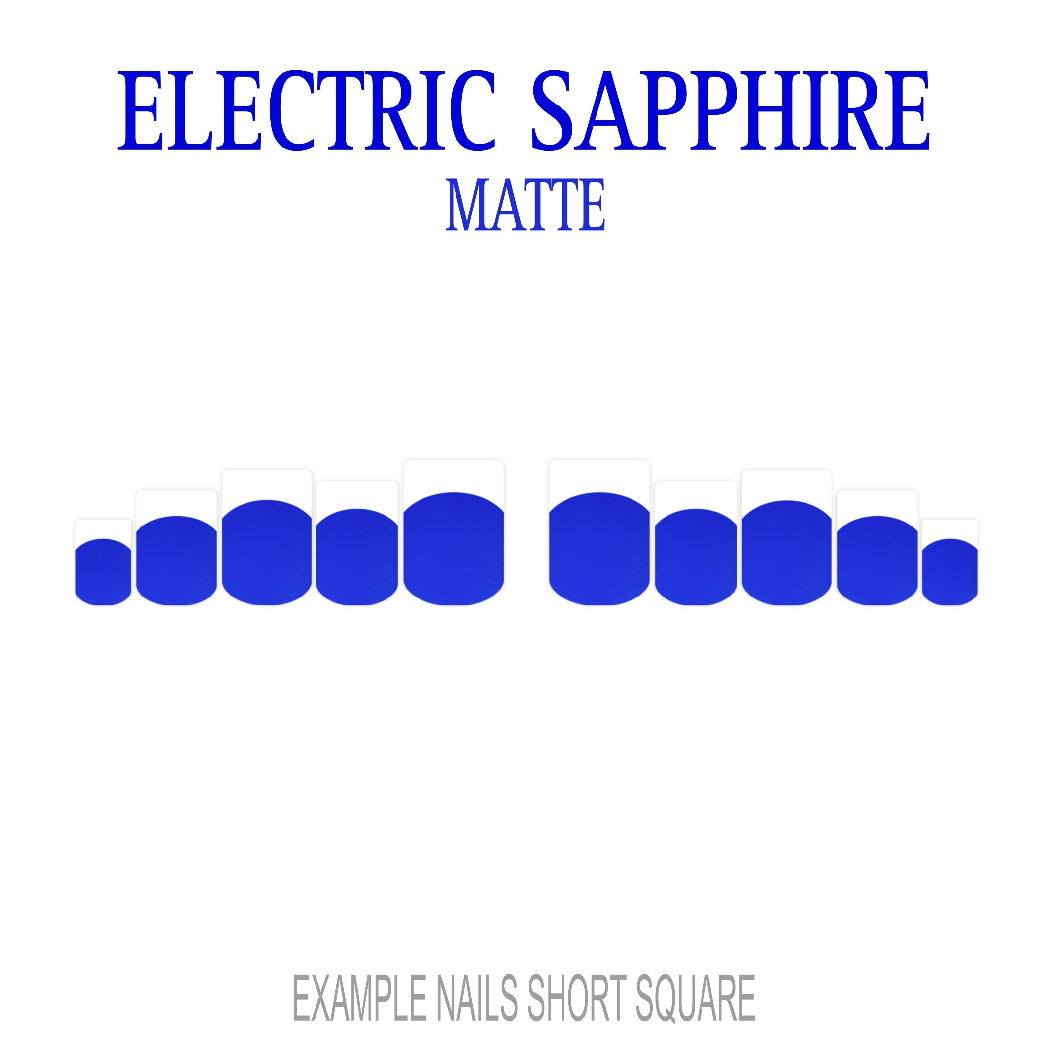 Electric Sapphire blue French tip press-on nails
