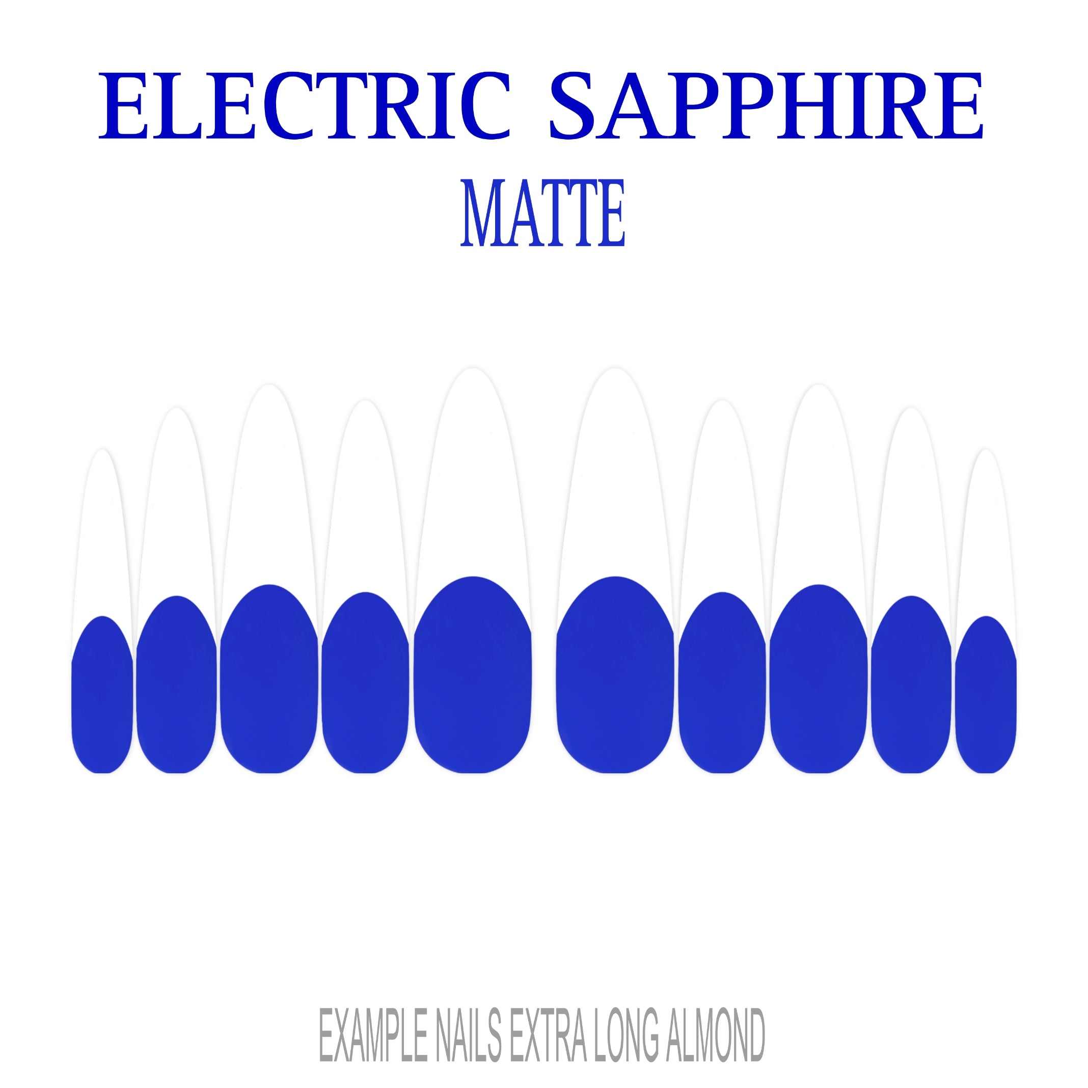 Electric Sapphire blue French tip press-on nails