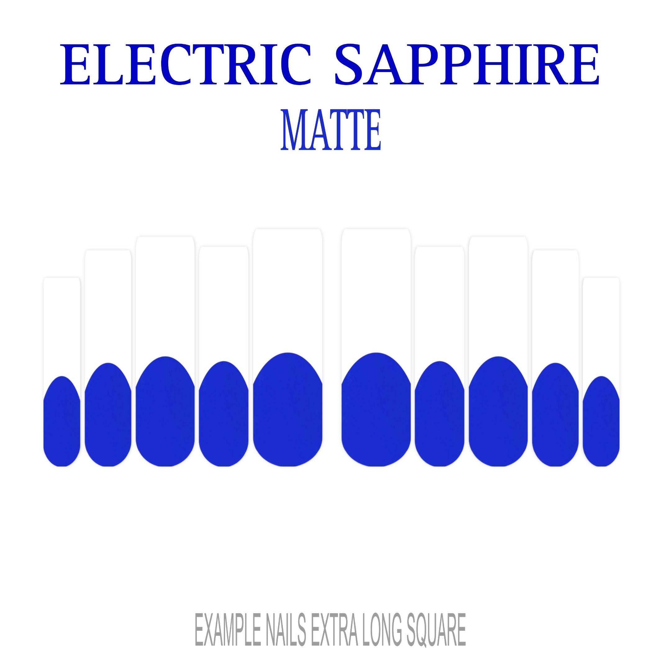 Electric Sapphire blue French tip press-on nails