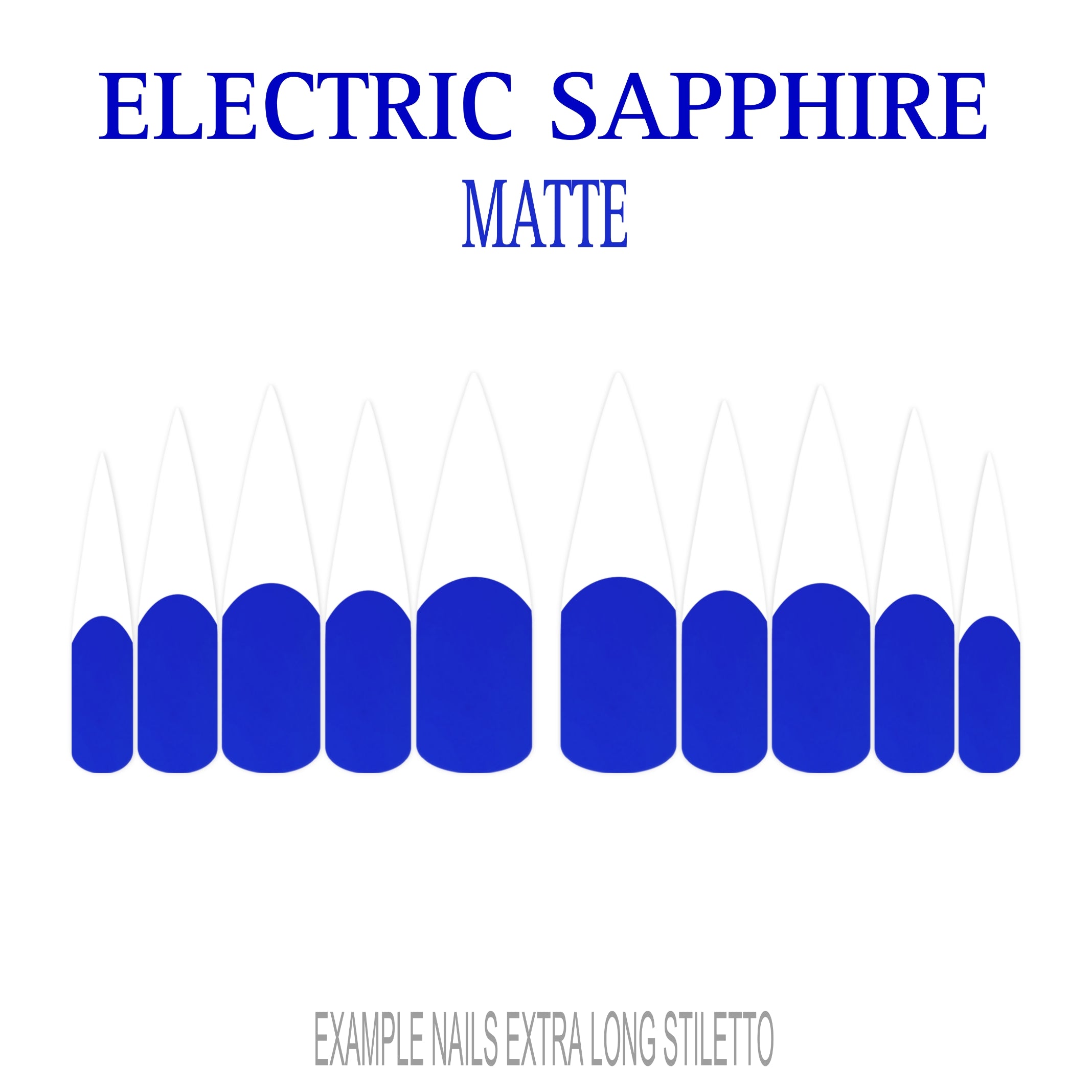 Electric Sapphire blue French tip press-on nails