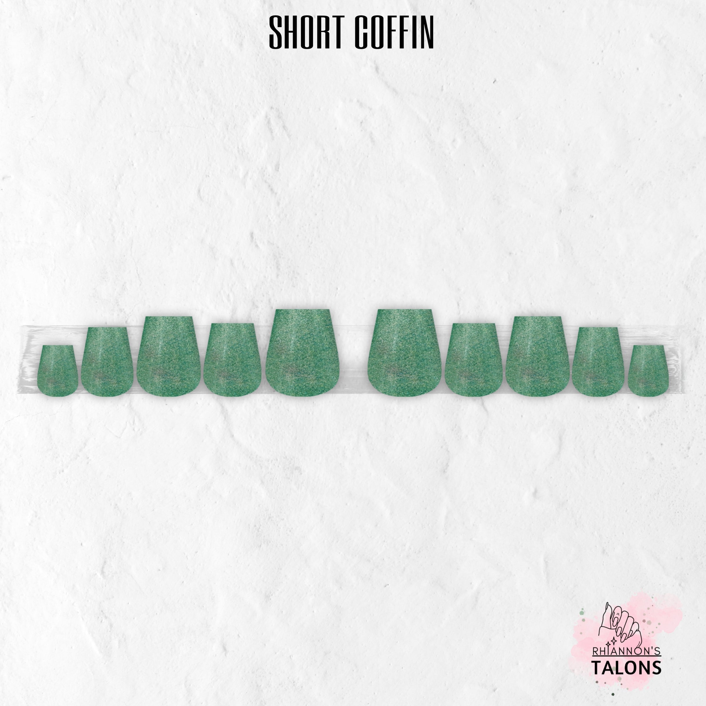 Enchanted Meadow green glitter press-on nails