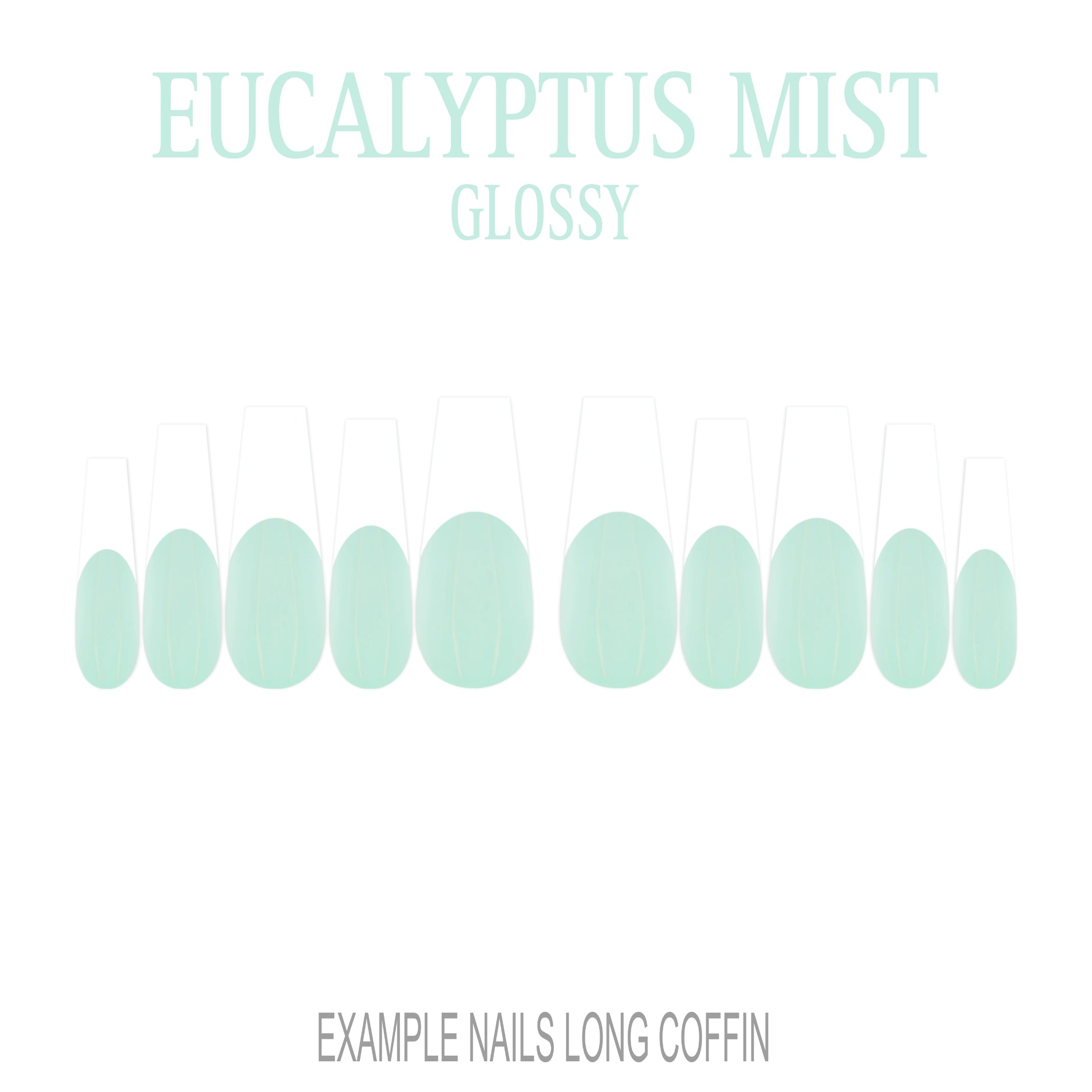 Eucalyptus Mist sage green French tip nails