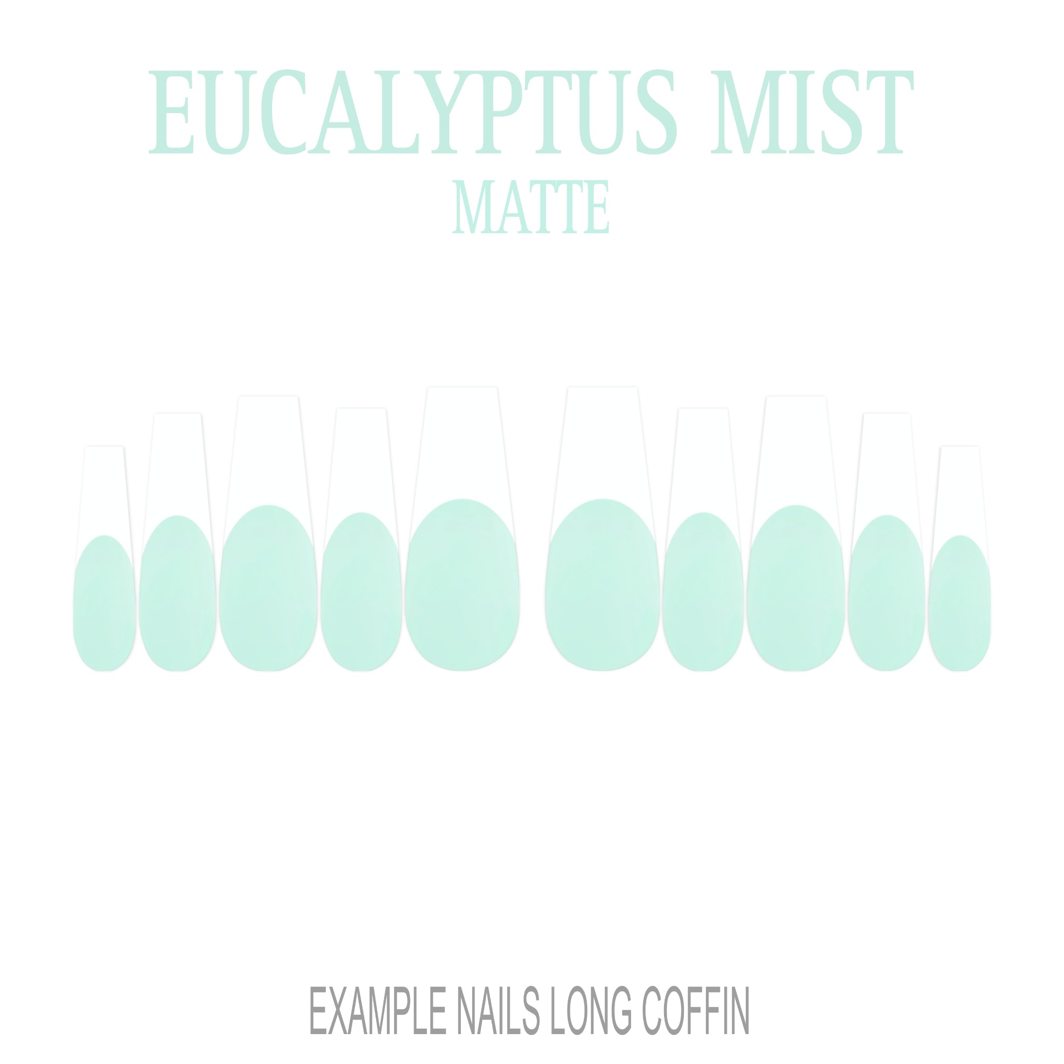 Eucalyptus Mist sage green French tip nails