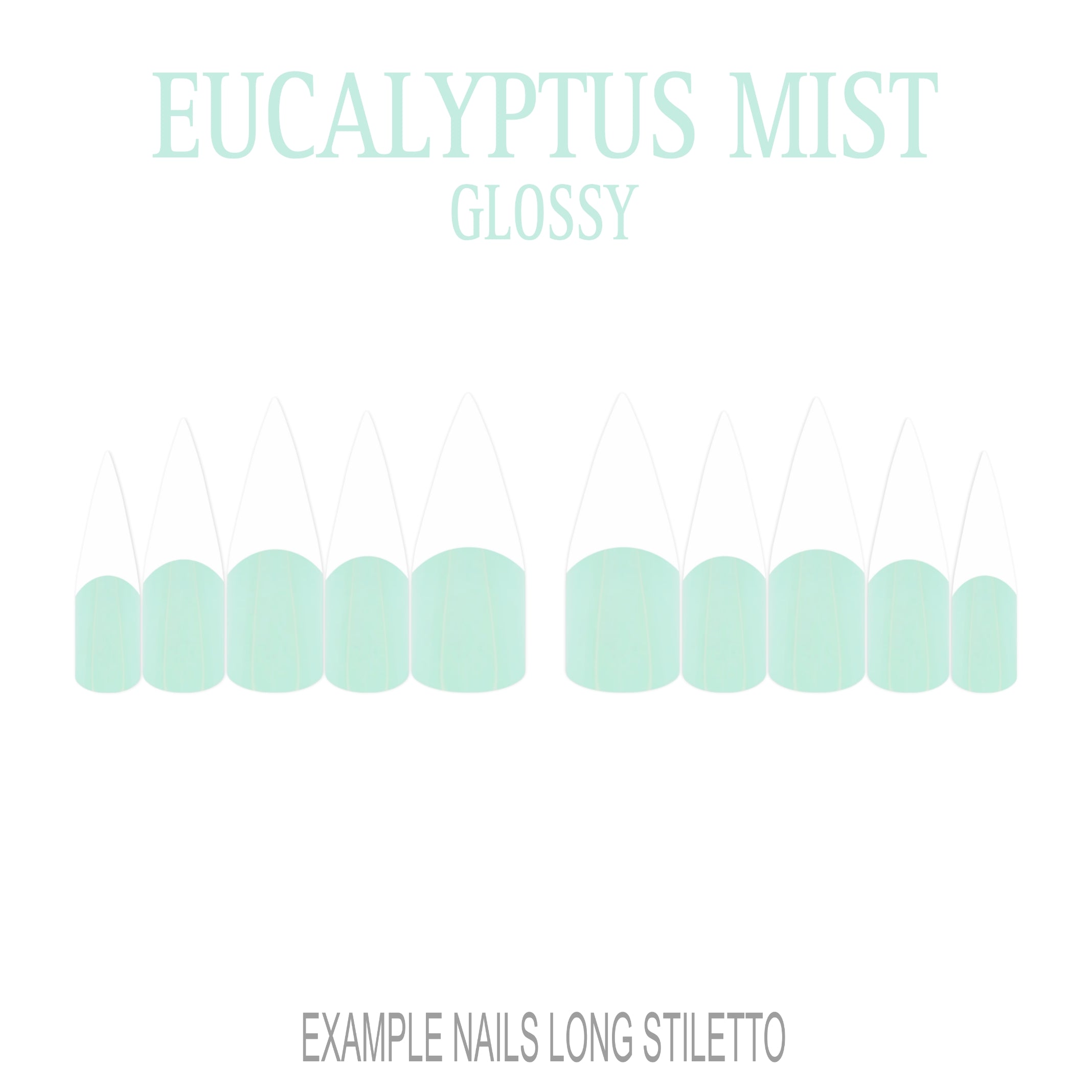 Eucalyptus Mist sage green French tip nails