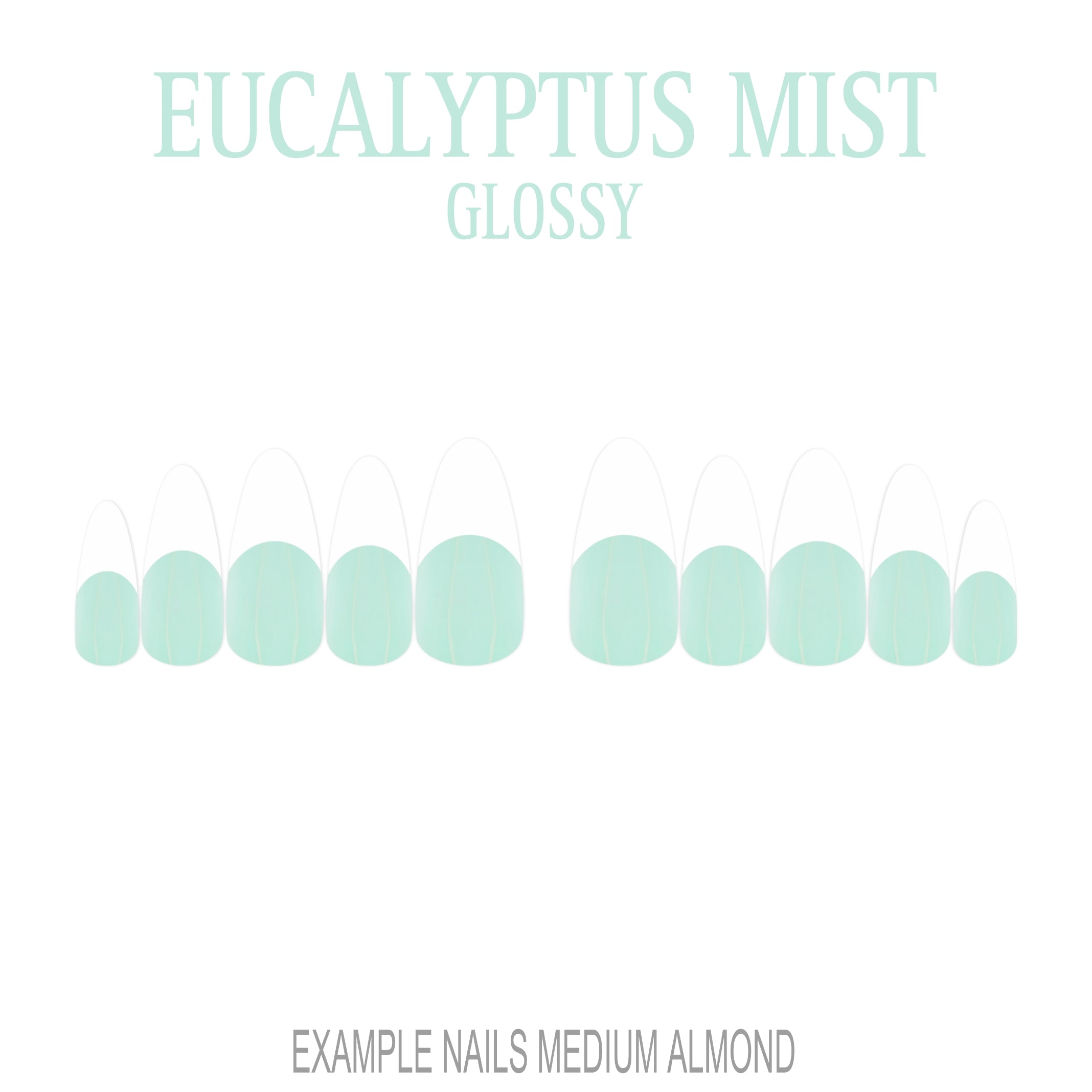 Eucalyptus Mist sage green French tip nails