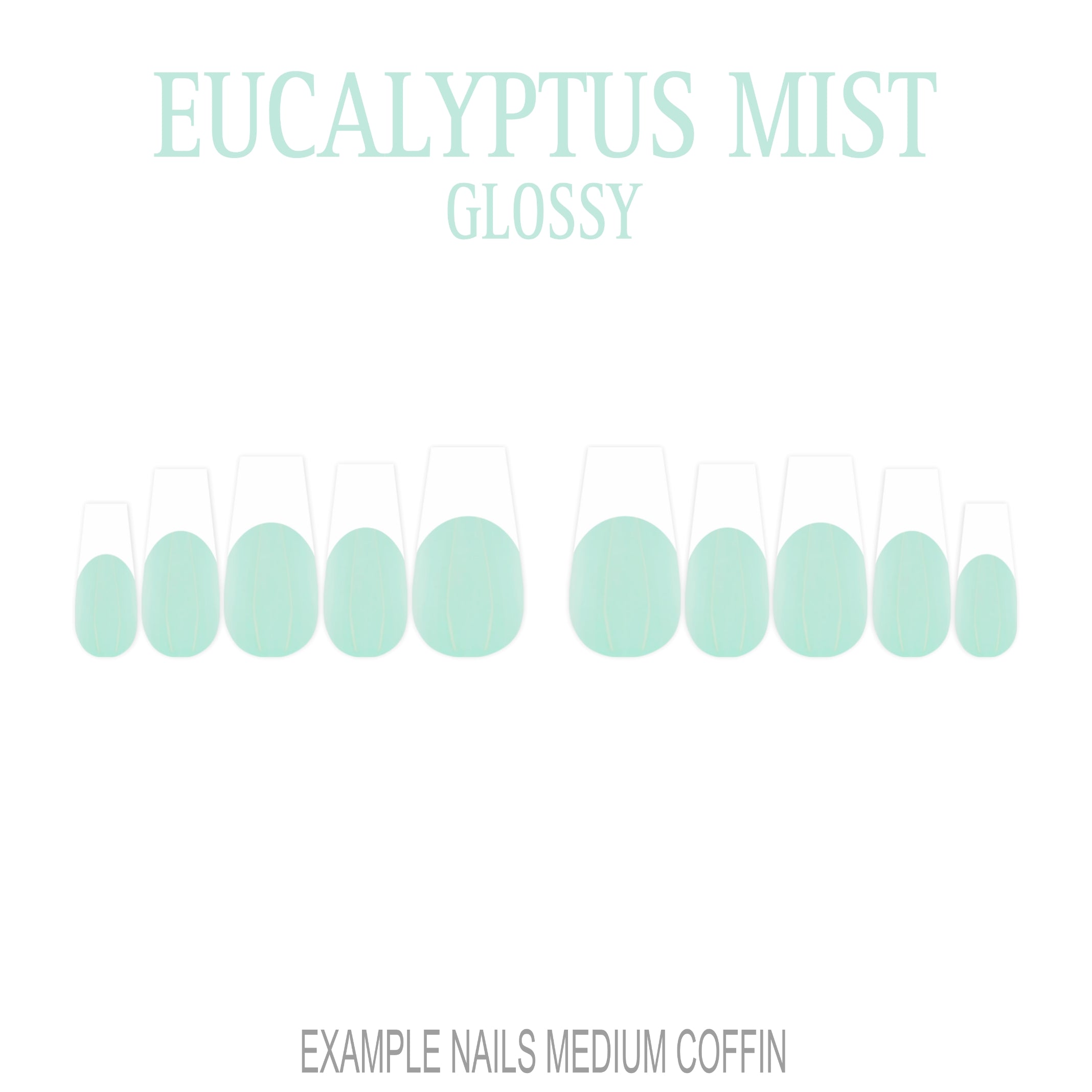 Eucalyptus Mist sage green French tip nails