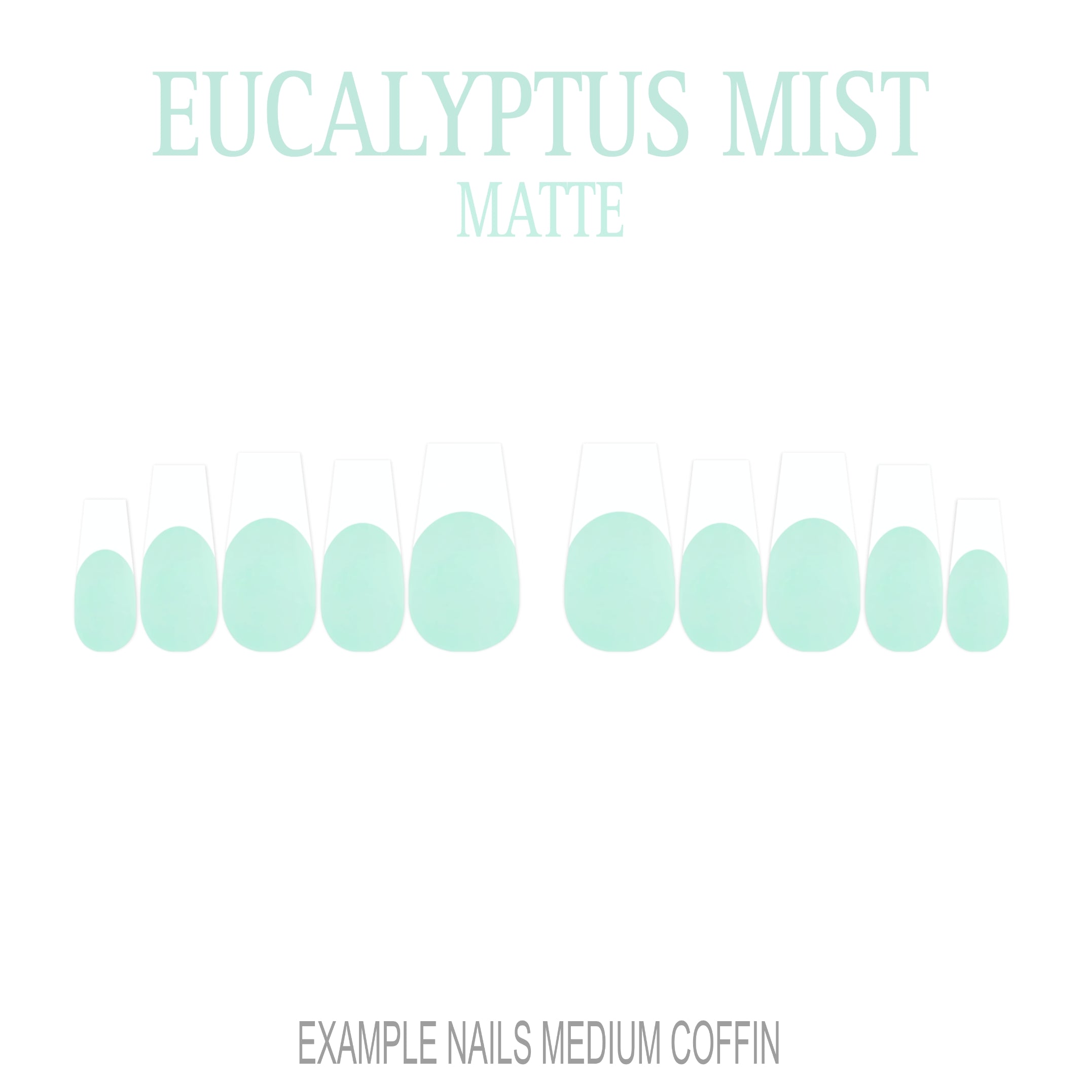 Eucalyptus Mist sage green French tip nails