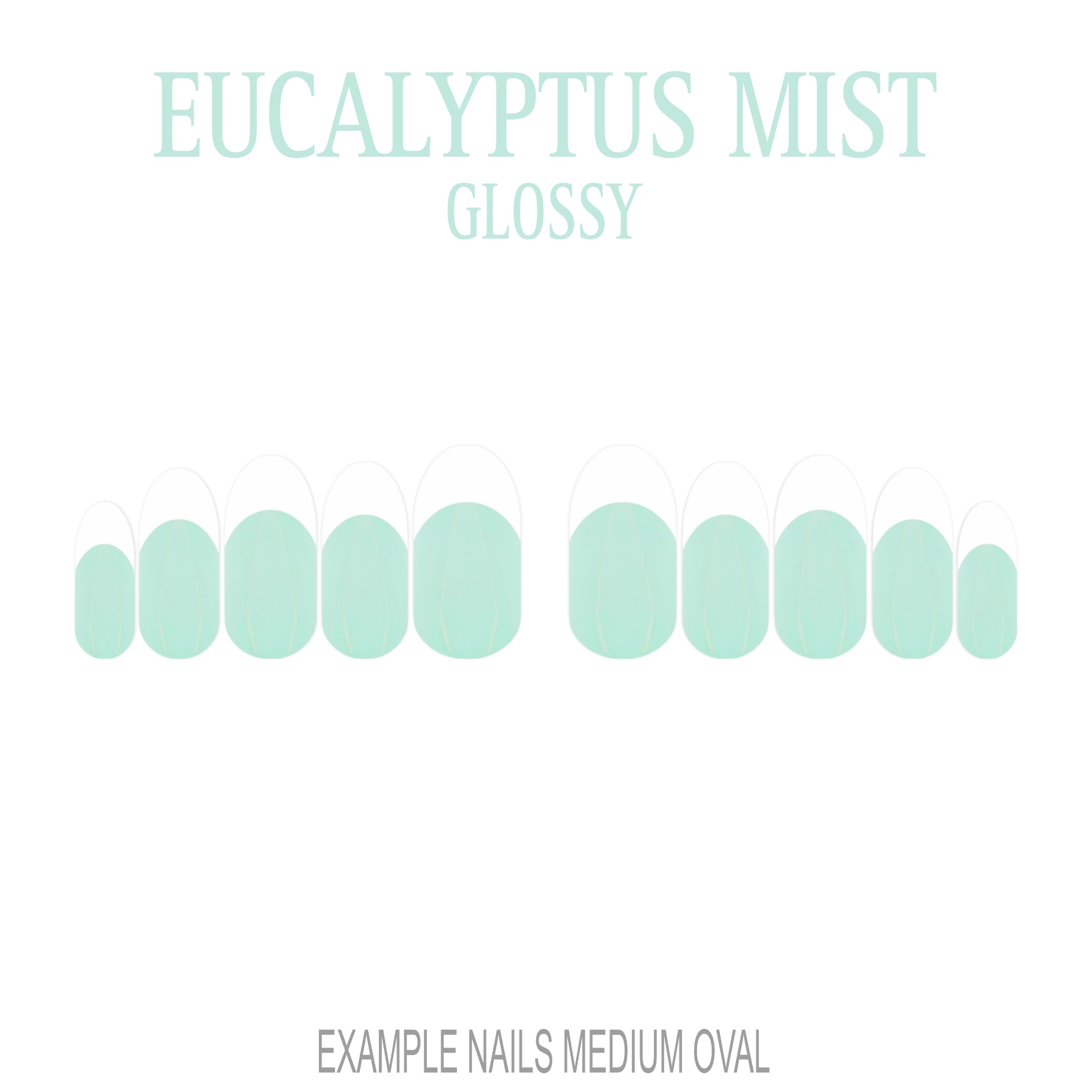Eucalyptus Mist sage green French tip nails
