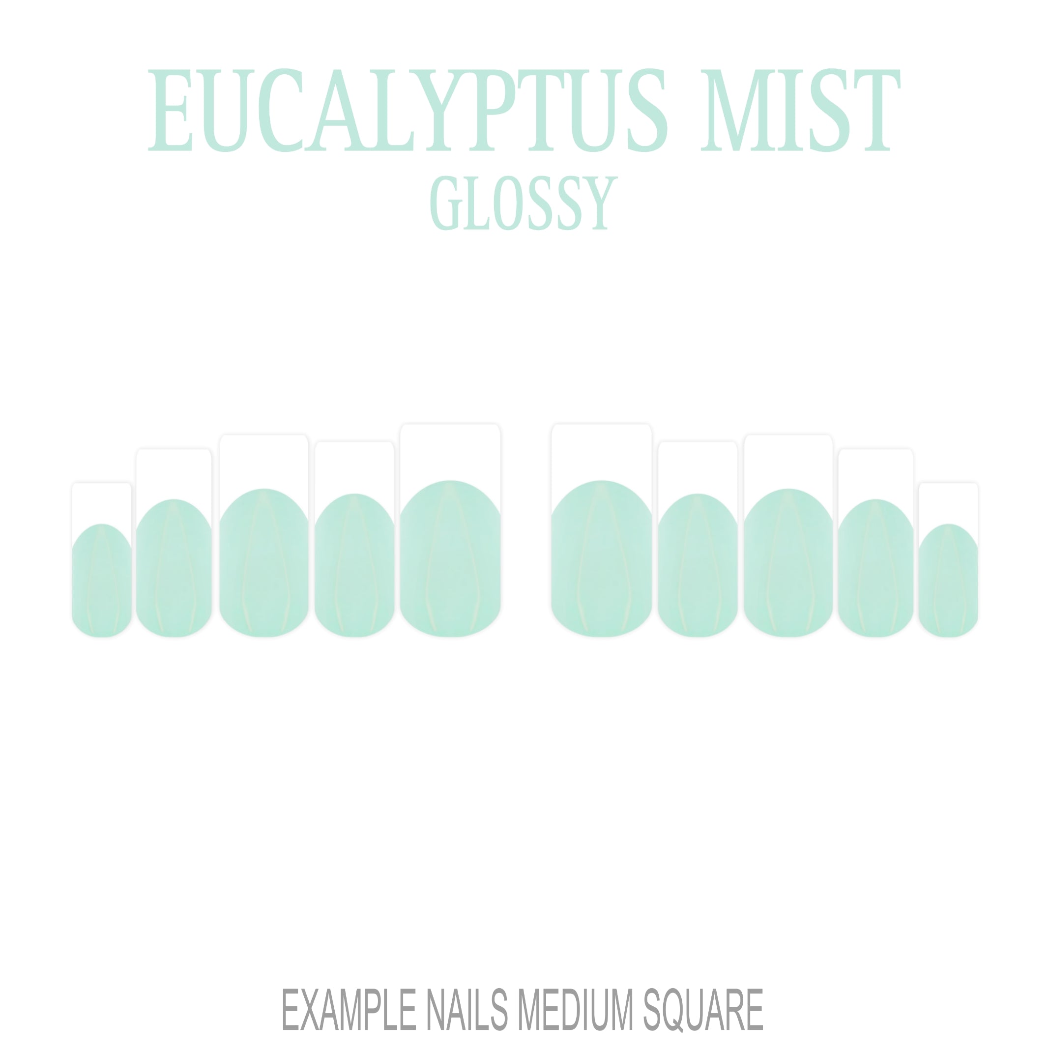 Eucalyptus Mist sage green French tip nails