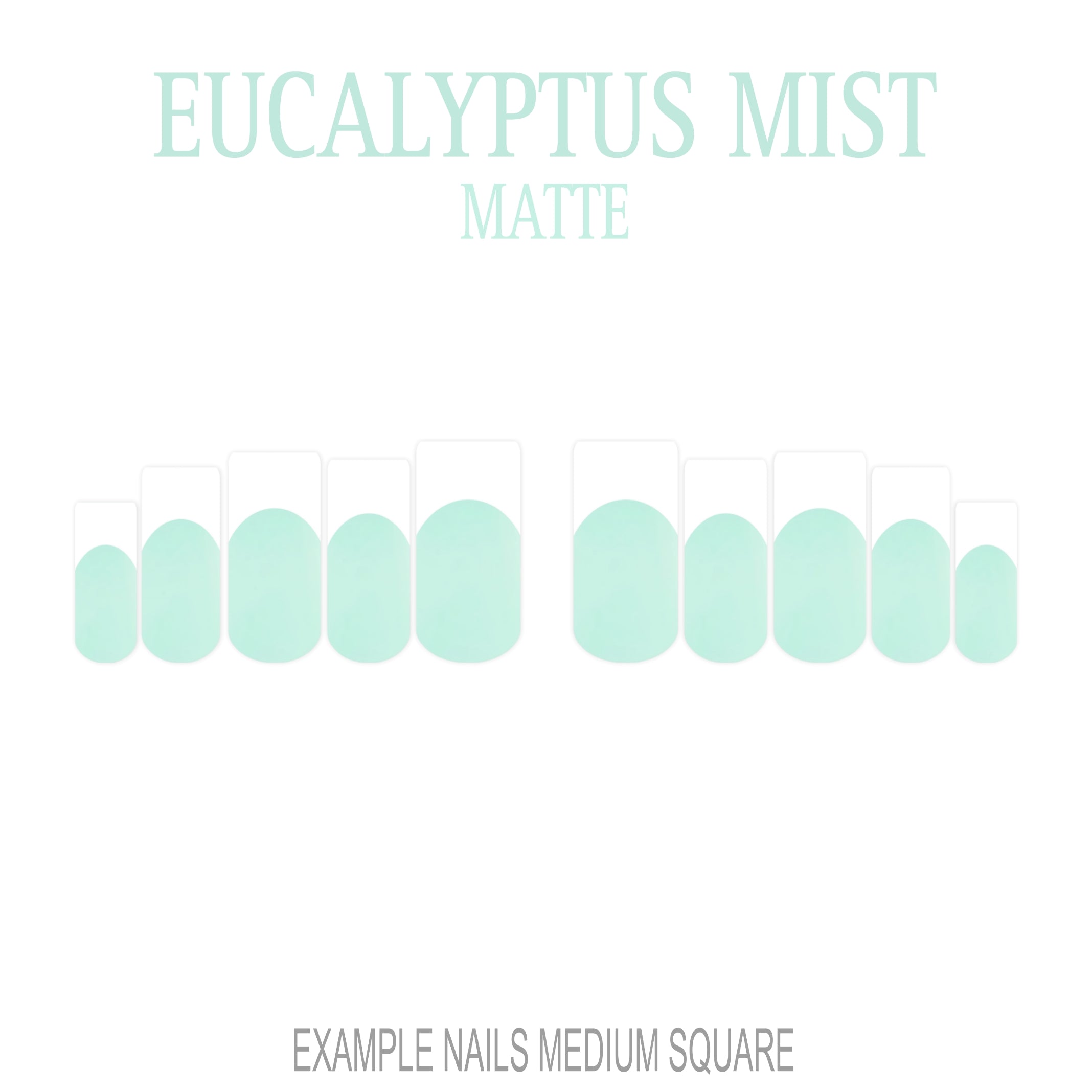 Eucalyptus Mist sage green French tip nails