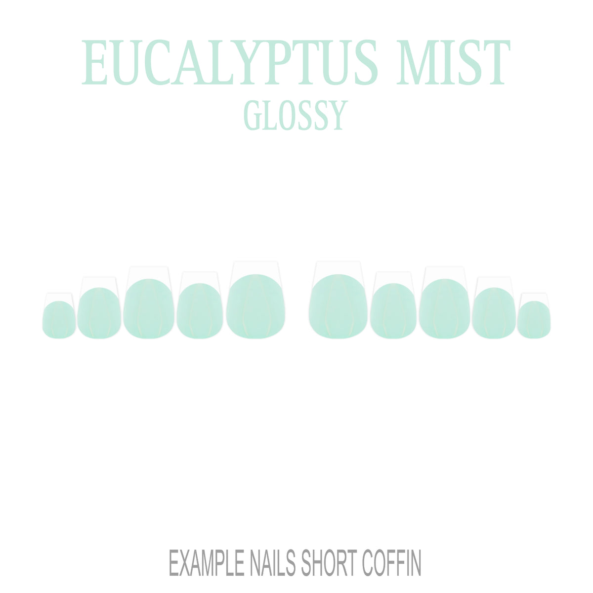 Eucalyptus Mist sage green French tip nails