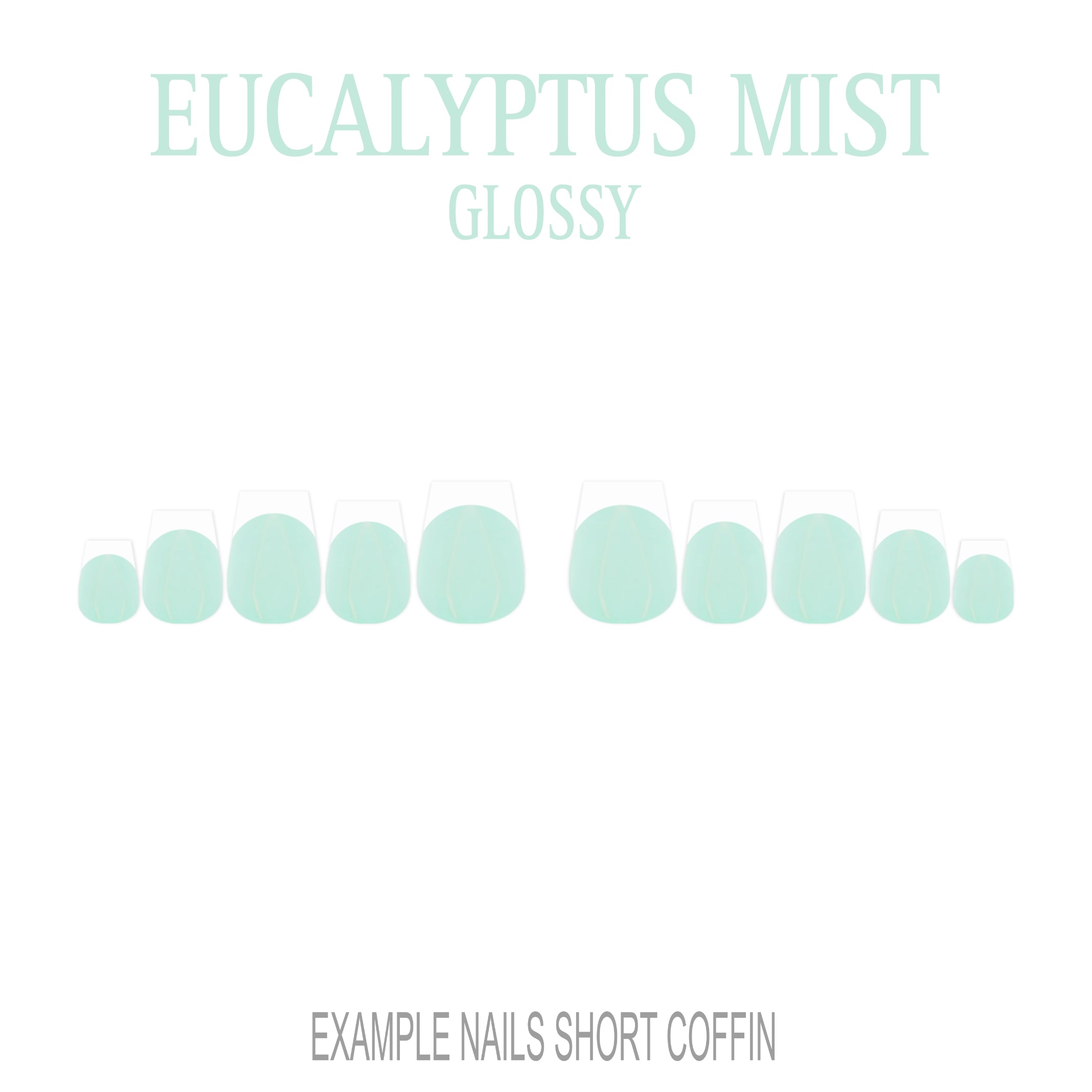 Eucalyptus Mist sage green French tip nails